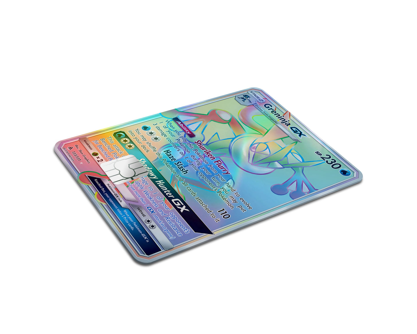 Anime Town Creations Holographic Credit Card Rainbow Greninja Pokemon Card Full Skins - Anime Pokemon Holographic Credit Card Skin