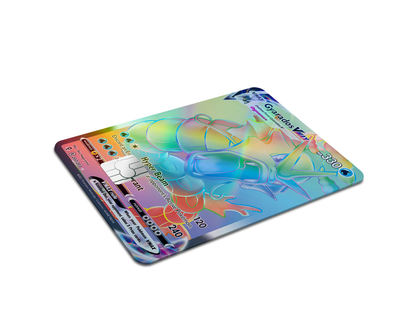 Anime Town Creations Holographic Credit Card Rainbow Gyarados Pokemon Card Full Skins - Anime Pokemon Holographic Credit Card Skin