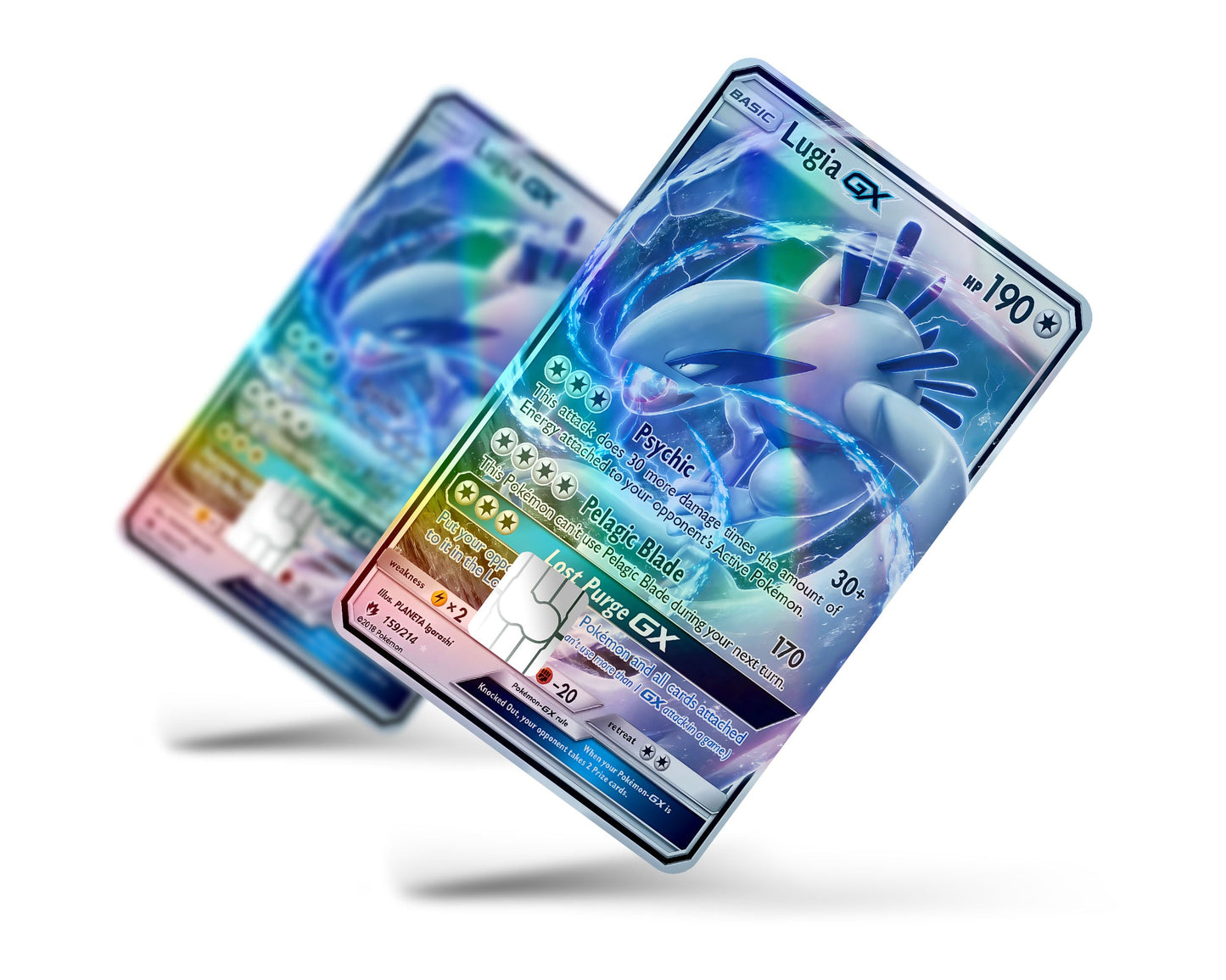 Anime Town Creations Holographic Credit Card Rare Lugia Pokemon Card Full Skins - Anime Pokemon Holographic Credit Card Skin