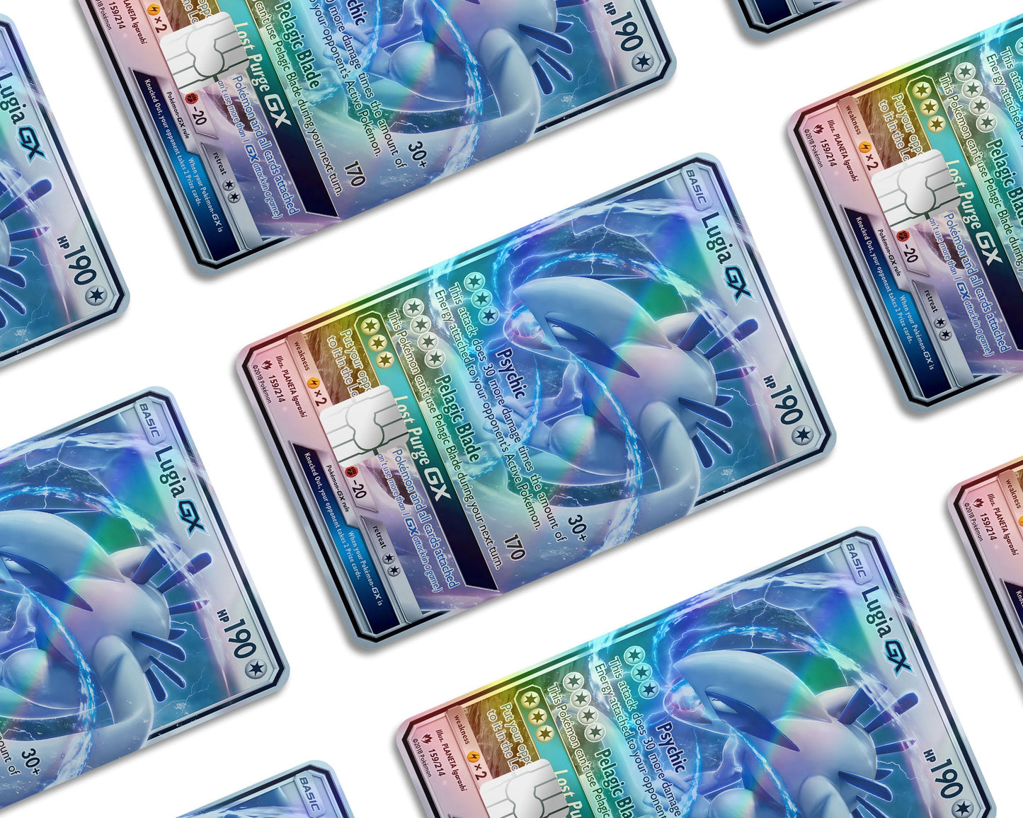 Anime Town Creations Holographic Credit Card Rare Lugia Pokemon Card Window Skins - Anime Pokemon Holographic Credit Card Skin