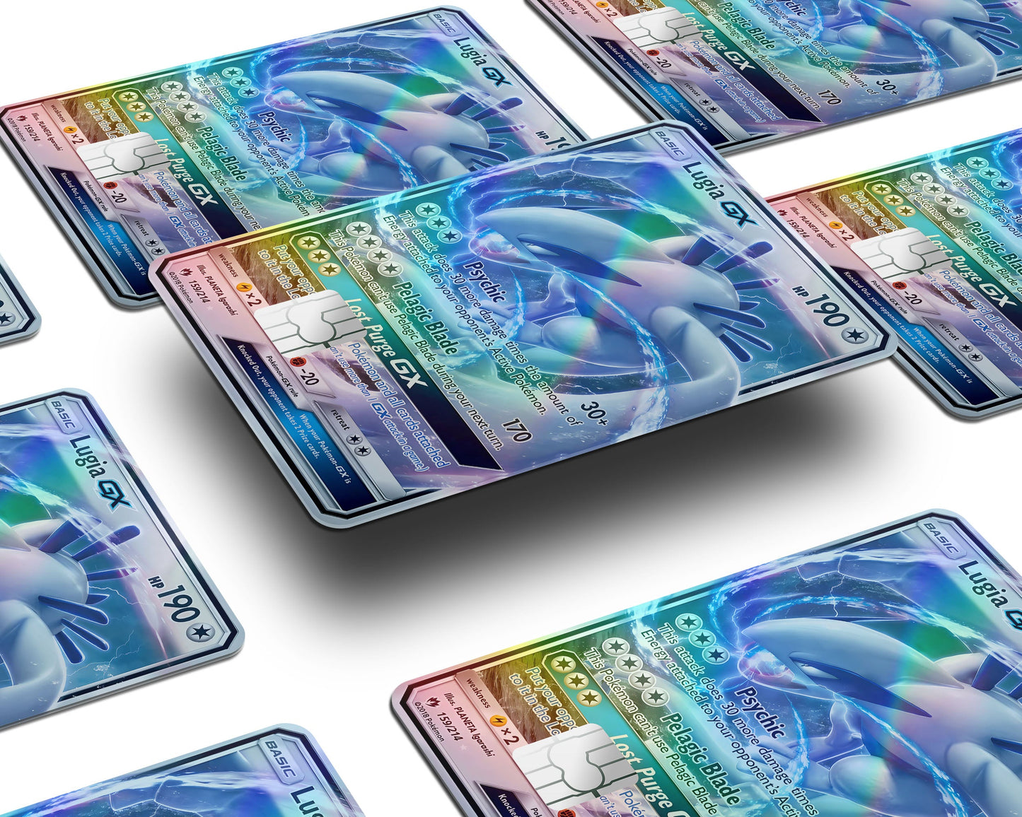 Anime Town Creations Holographic Credit Card Rare Lugia Pokemon Card Window Skins - Anime Pokemon Holographic Credit Card Skin