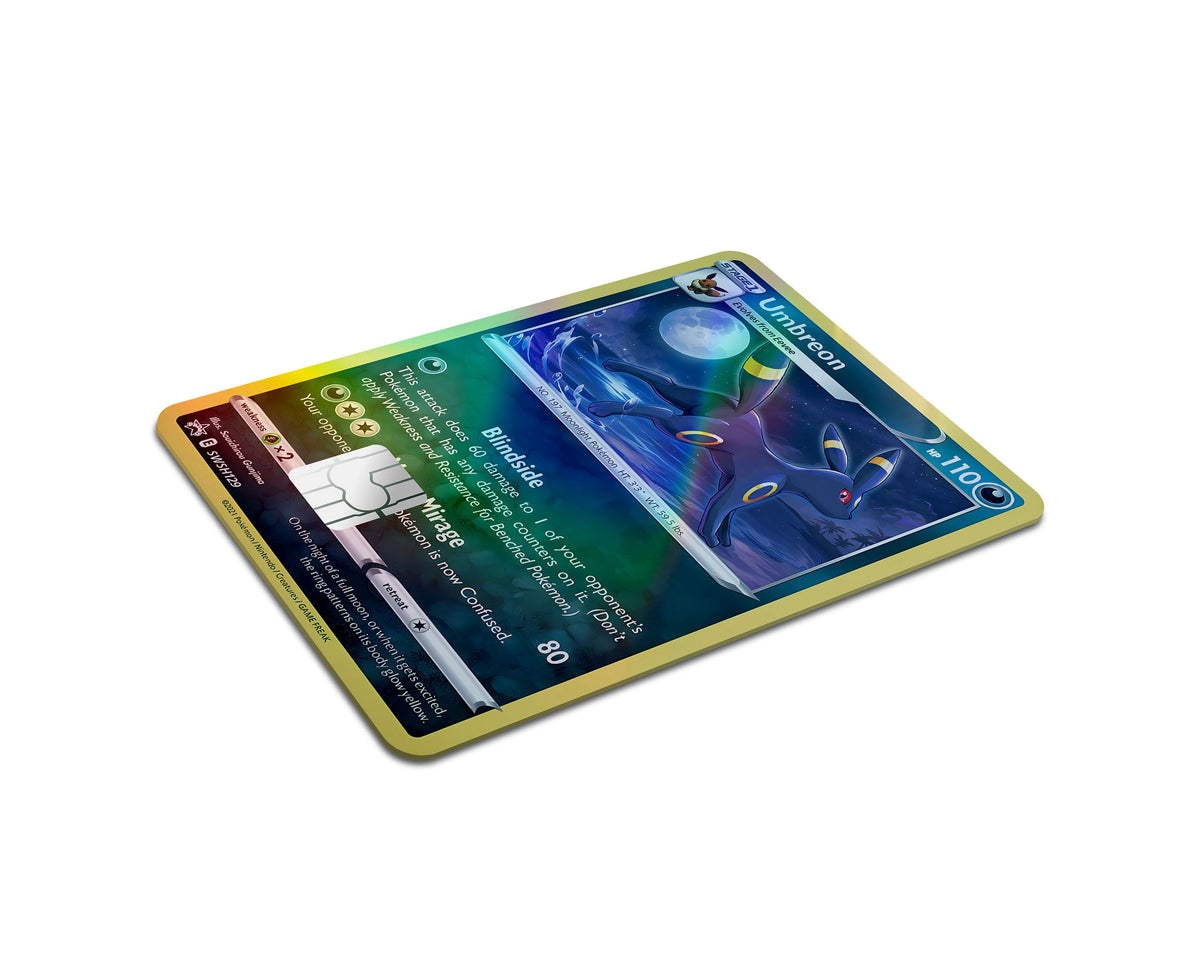Anime Town Creations Holographic Credit Card Cute Umbreon Pokemon Card Full Skins - Anime Pokemon Holographic Credit Card Skin