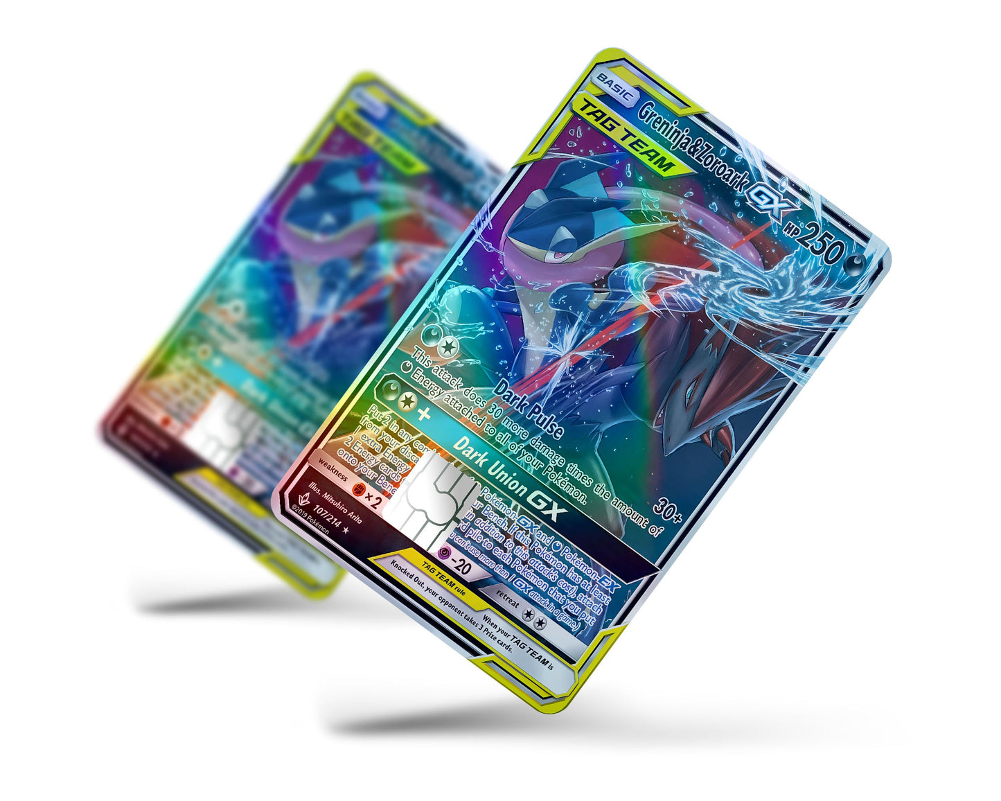 Anime Town Creations Holographic Credit Card Tag Greninja Zoroark Pokemon Card Full Skins - Anime Pokemon Holographic Credit Card Skin