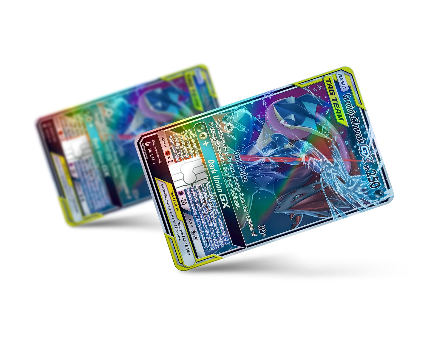 Anime Town Creations Holographic Credit Card Tag Greninja Zoroark Pokemon Card Full Skins - Anime Pokemon Holographic Credit Card Skin