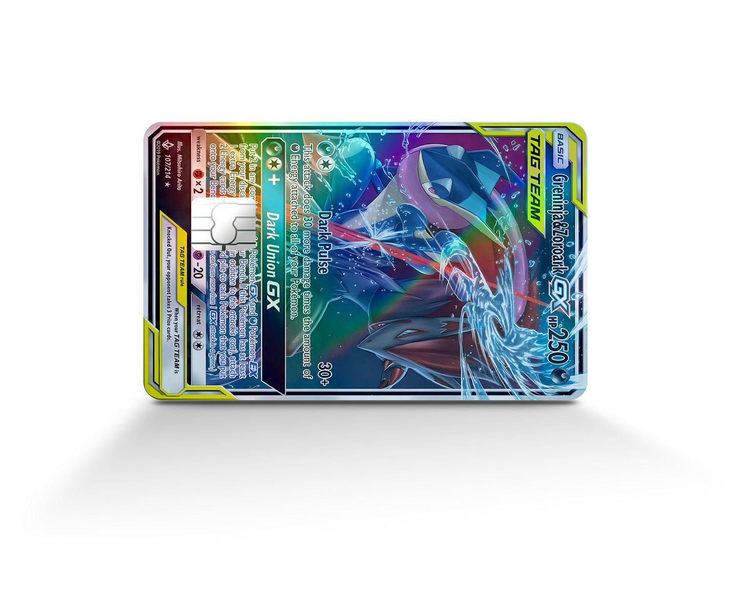 Anime Town Creations Holographic Credit Card Tag Greninja Zoroark Pokemon Card Full Skins - Anime Pokemon Holographic Credit Card Skin