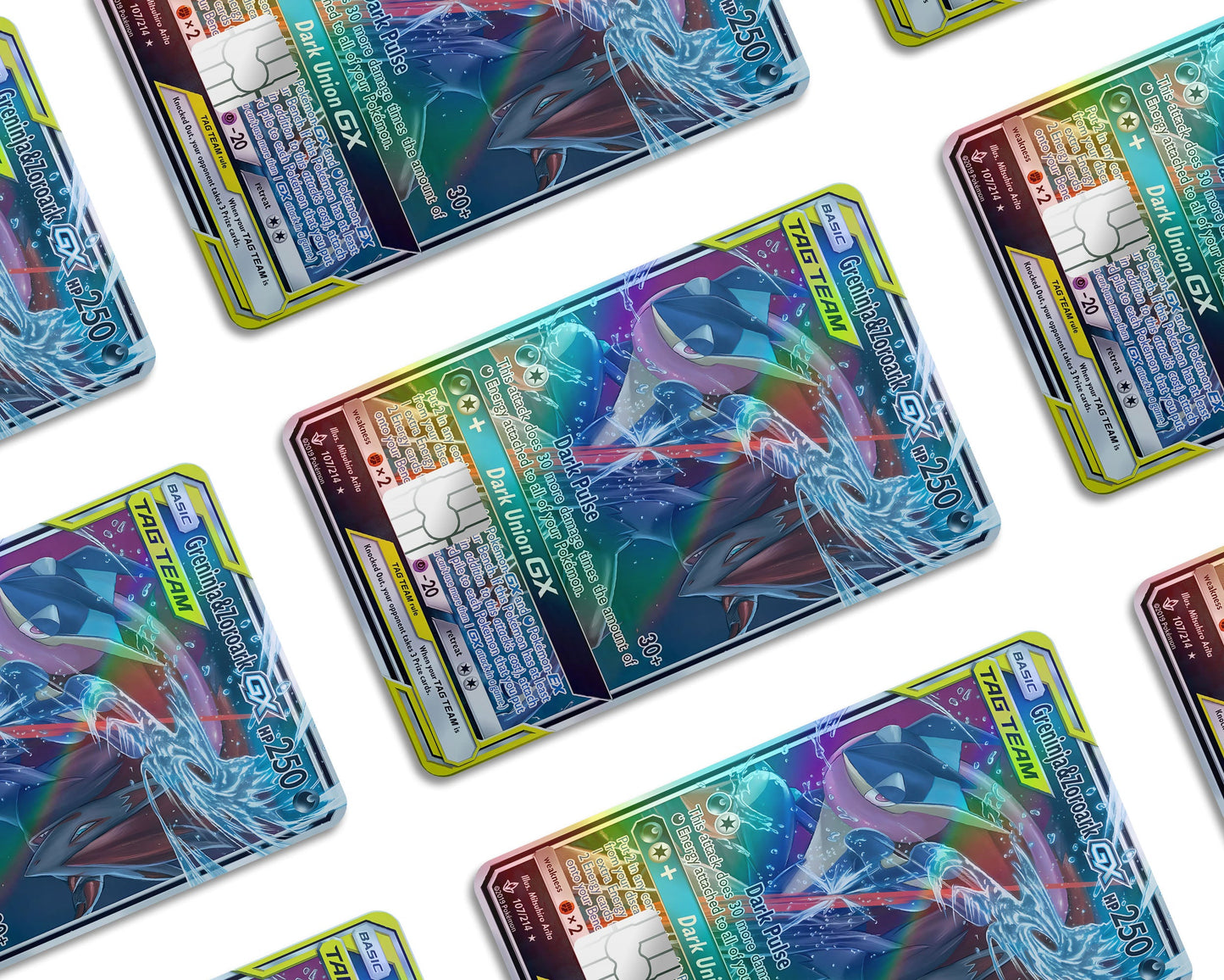 Anime Town Creations Holographic Credit Card Tag Greninja Zoroark Pokemon Card Window Skins - Anime Pokemon Holographic Credit Card Skin