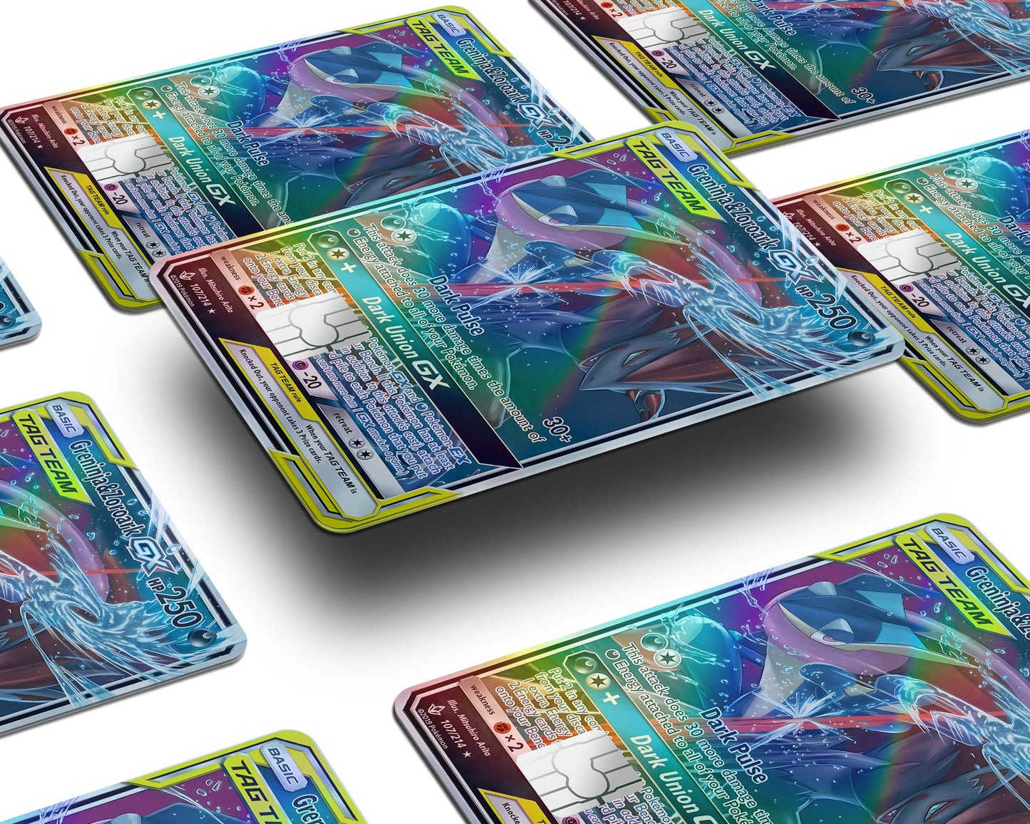 Anime Town Creations Holographic Credit Card Tag Greninja Zoroark Pokemon Card Window Skins - Anime Pokemon Holographic Credit Card Skin