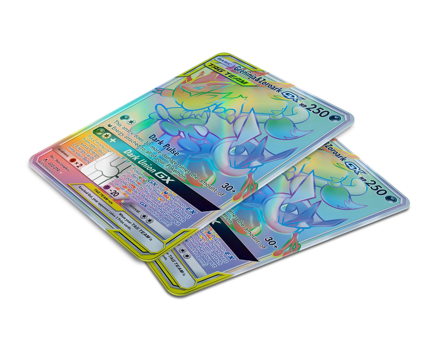 Anime Town Creations Holographic Credit Card Tag Rainbow Greninja Zoroark Pokemon Card Window Skins - Anime Pokemon Holographic Credit Card Skin