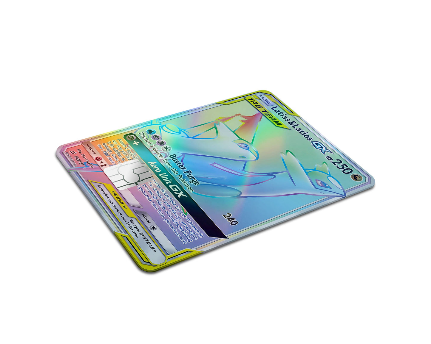 Anime Town Creations Holographic Credit Card Tag Rainbow Latias & Latios Pokemon Card Full Skins - Anime Pokemon Holographic Credit Card Skin