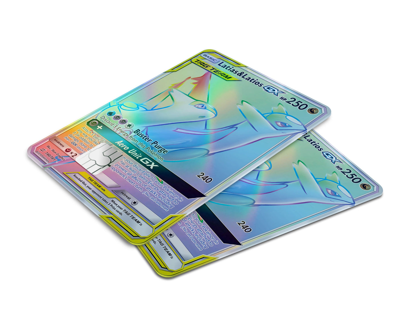 Anime Town Creations Holographic Credit Card Tag Rainbow Latias & Latios Pokemon Card Window Skins - Anime Pokemon Holographic Credit Card Skin