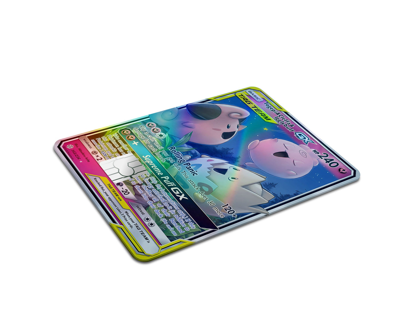 Anime Town Creations Holographic Credit Card Tag Togepi Cleffa Igglybuff Pokemon Card Full Skins - Anime Pokemon Holographic Credit Card Skin