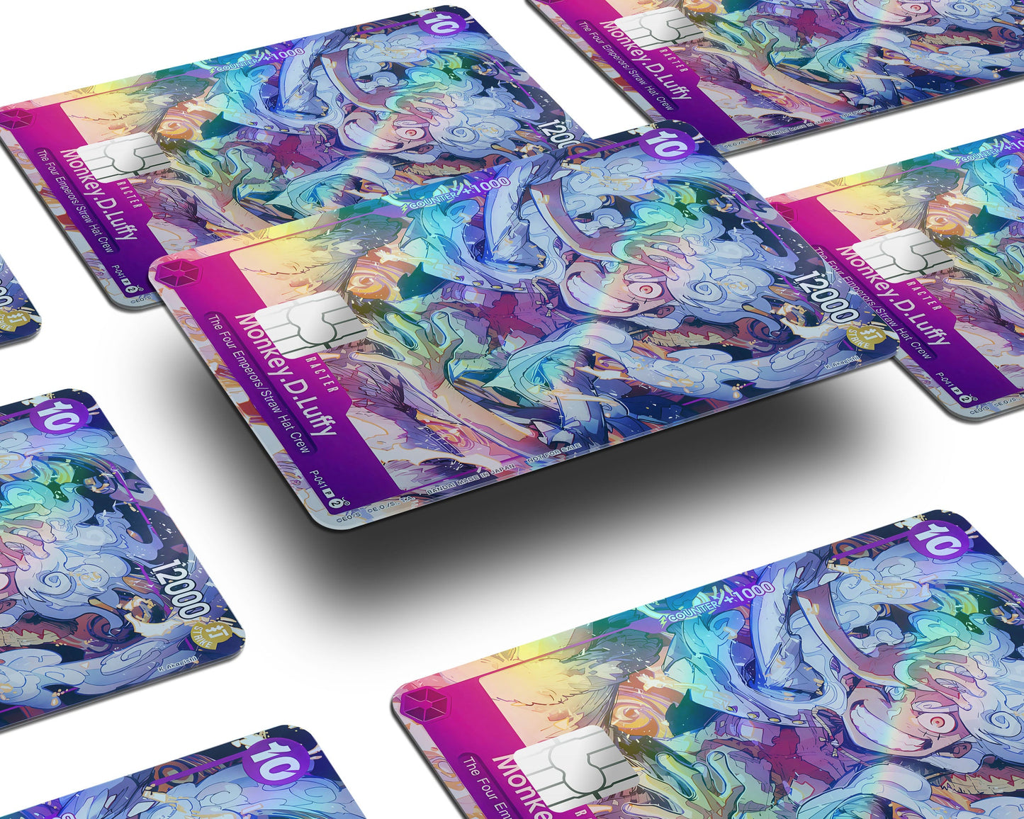 Anime Town Creations Holographic Credit Card Gear 5 Luffy Smile One Piece Card Window Skins - Anime One Piece Holographic Credit Card Skin