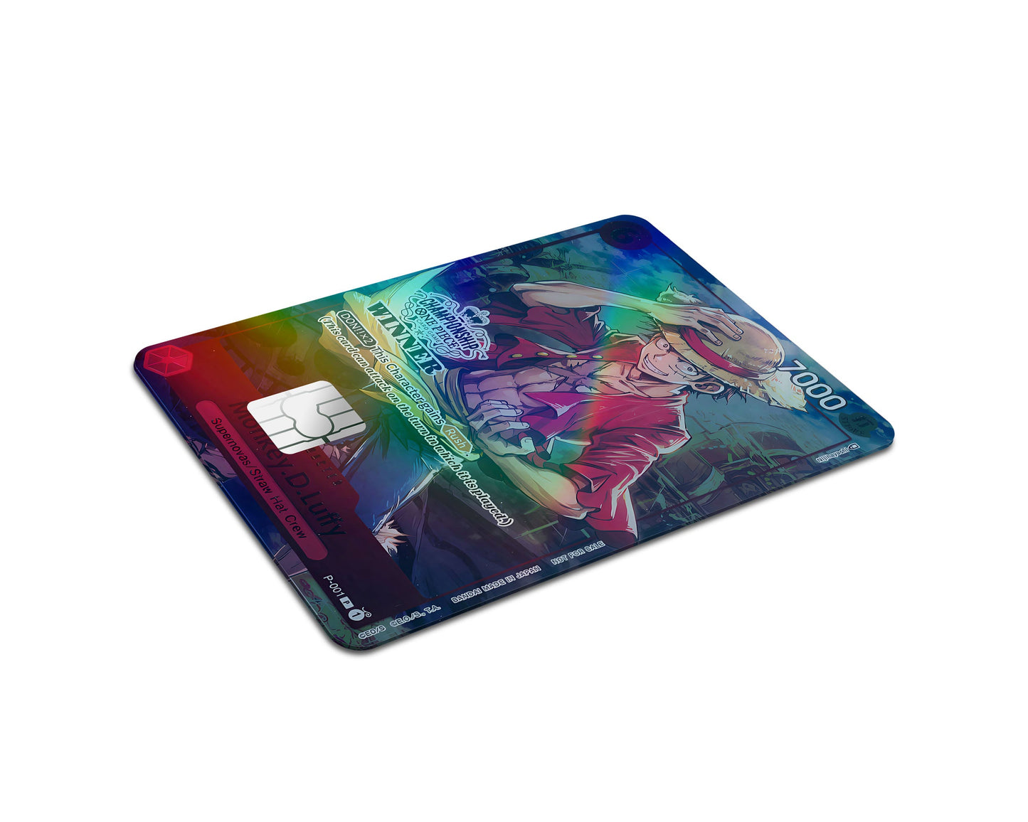 Anime Town Creations Holographic Credit Card Luffy Artistic One Piece Card Half Skins - Anime One Piece Holographic Credit Card Skin