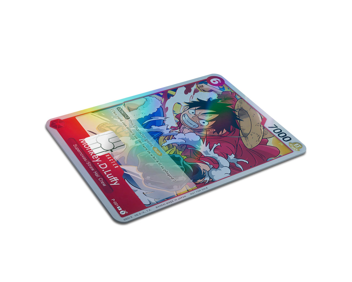 Anime Town Creations Holographic Credit Card Moneky D Luffy One Piece Card Half Skins - Anime One Piece Holographic Credit Card Skin