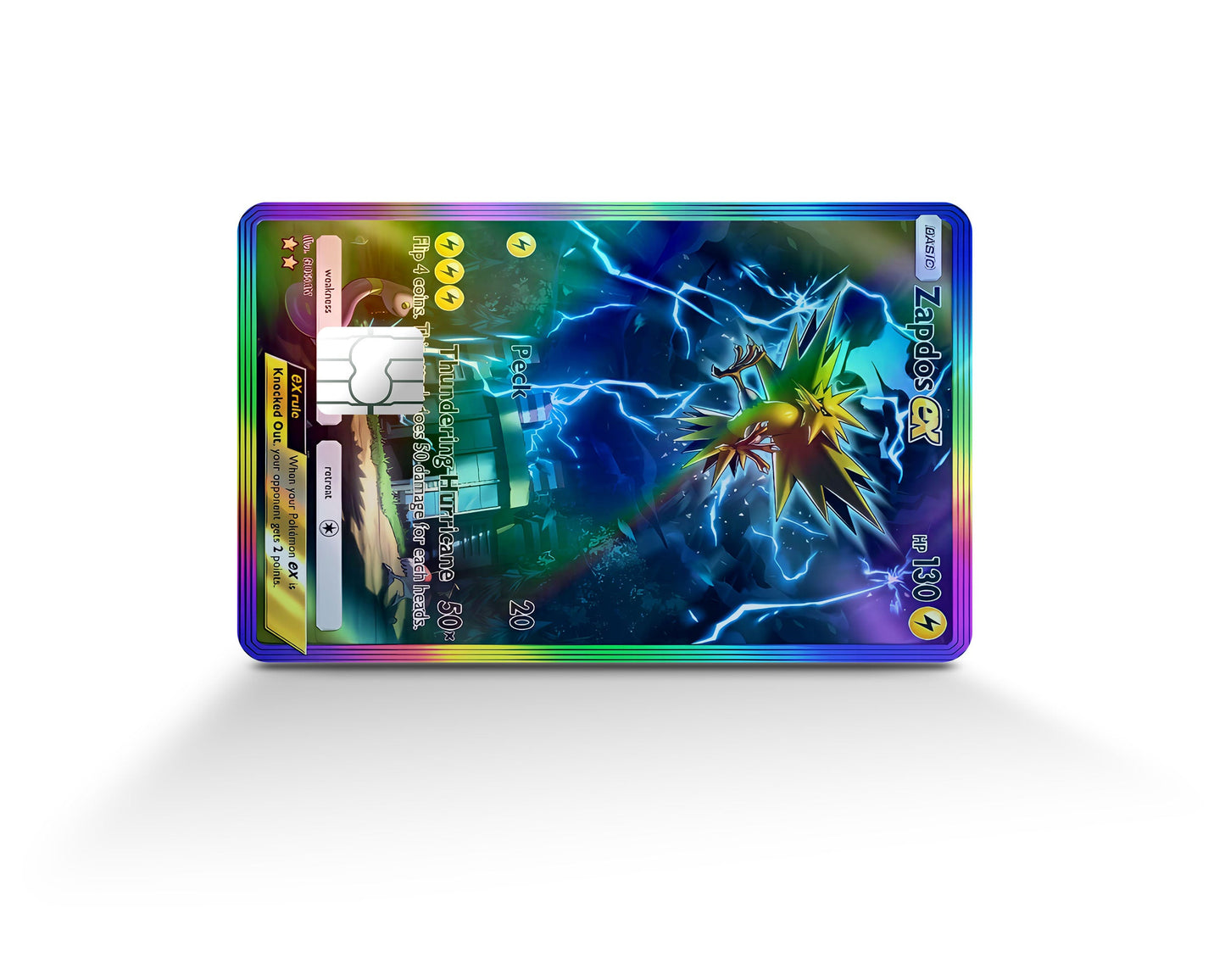 Anime Town Creations Holographic Credit Card Zapdos Pocket Pokemon Card Full Skins - Anime Pokemon Holographic Credit Card Skin
