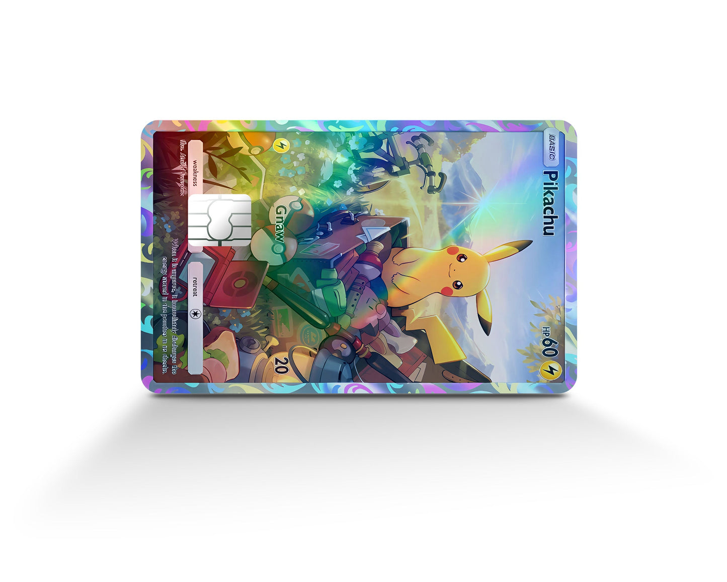 Anime Town Creations Holographic Credit Card Pikachu Pocket Pokemon Card Full Skins - Anime Pokemon Holographic Credit Card Skin