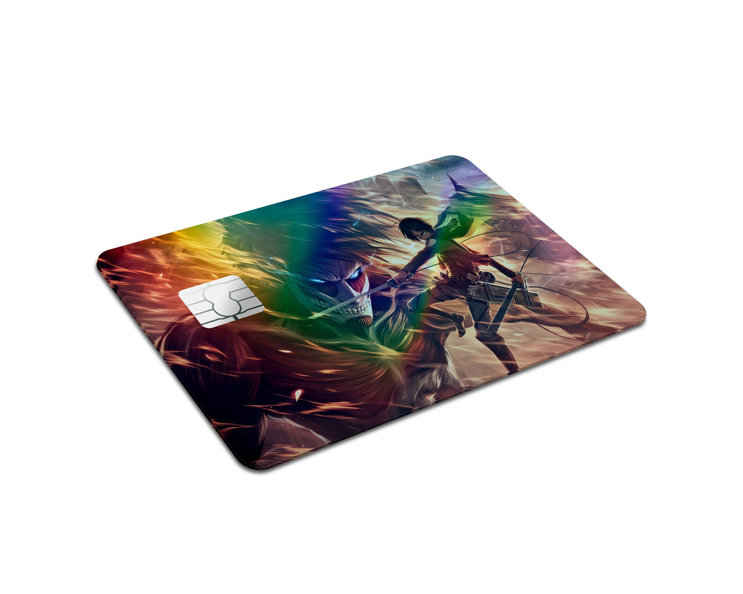 Anime Town Creations Holographic Credit Card Attack on Titan Eren Yeager Half Skins - Anime Attack on Titan Holographic Credit Card Skin