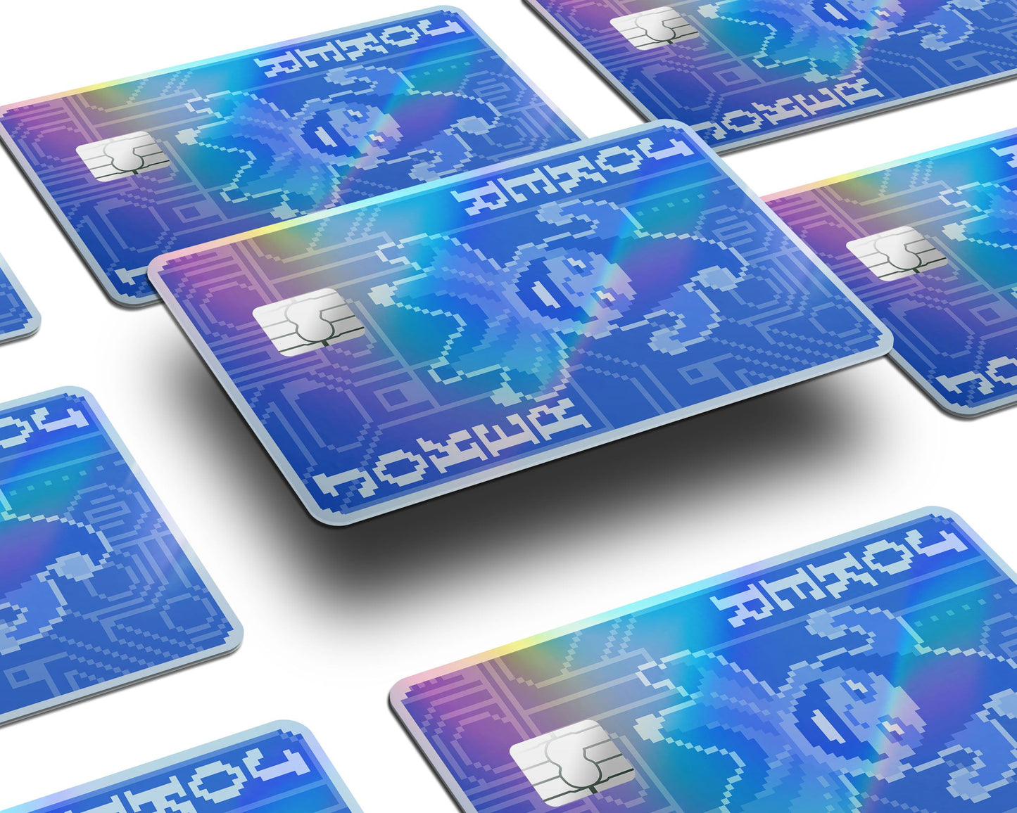 Anime Town Creations Holographic Credit Card Balatro Blueprint Joker Window Skins - Anime Balatro Holographic Credit Card Skin