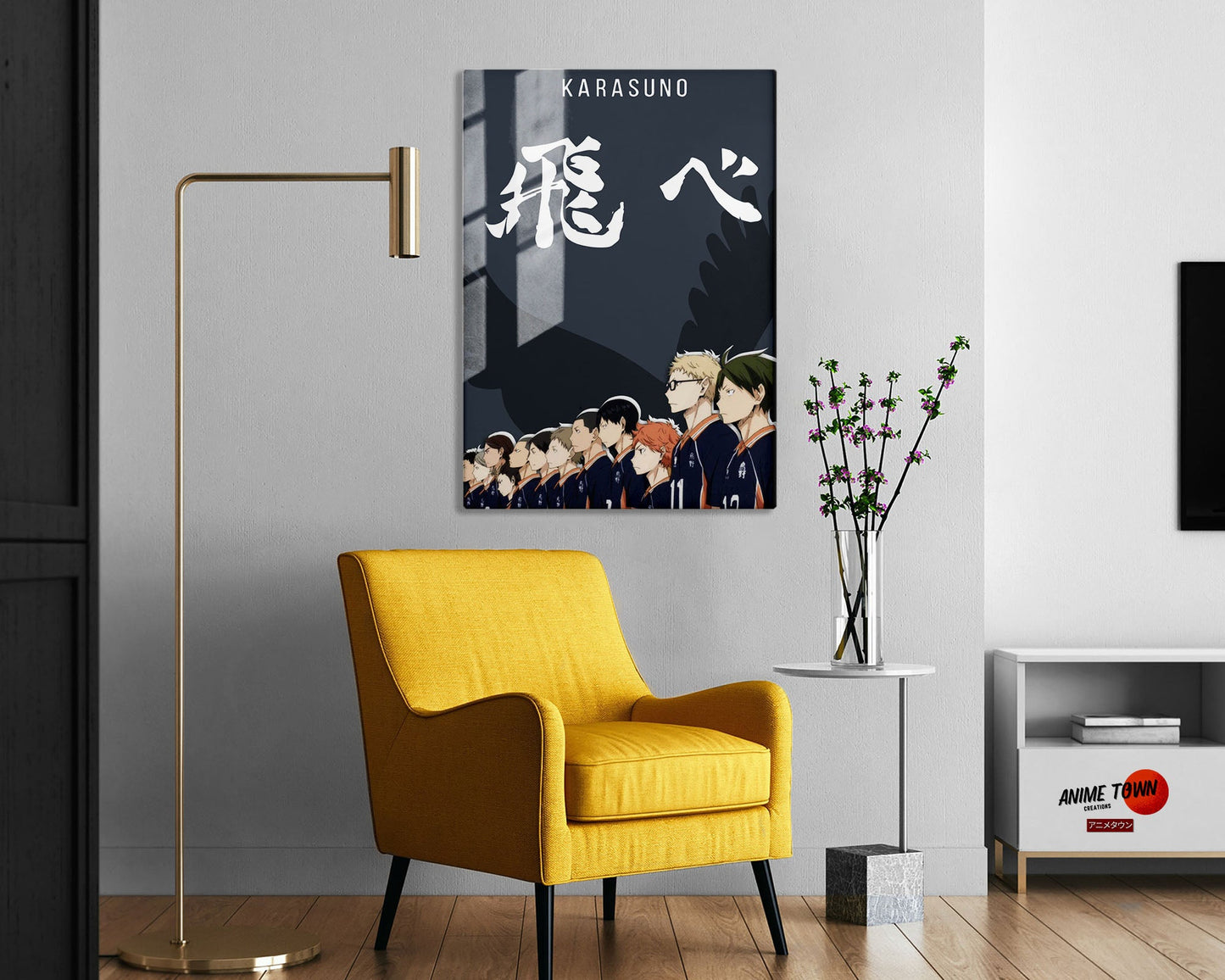 Anime Town Creations Metal Poster Haikyuu Karasuno Grey 5" x 7" Home Goods - Anime Haikyuu Metal Poster