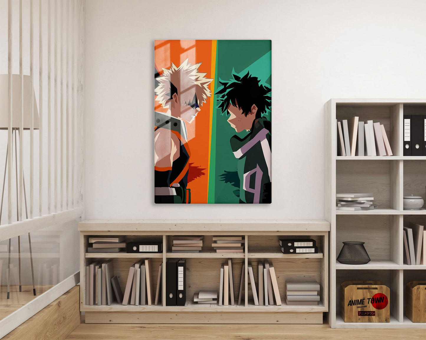 Anime Town Creations Metal Poster My Hero Academia Izuku Midoriya vs Katsuki Bakugo 16" x 24" Home Goods - Anime My Hero Academia Metal Poster