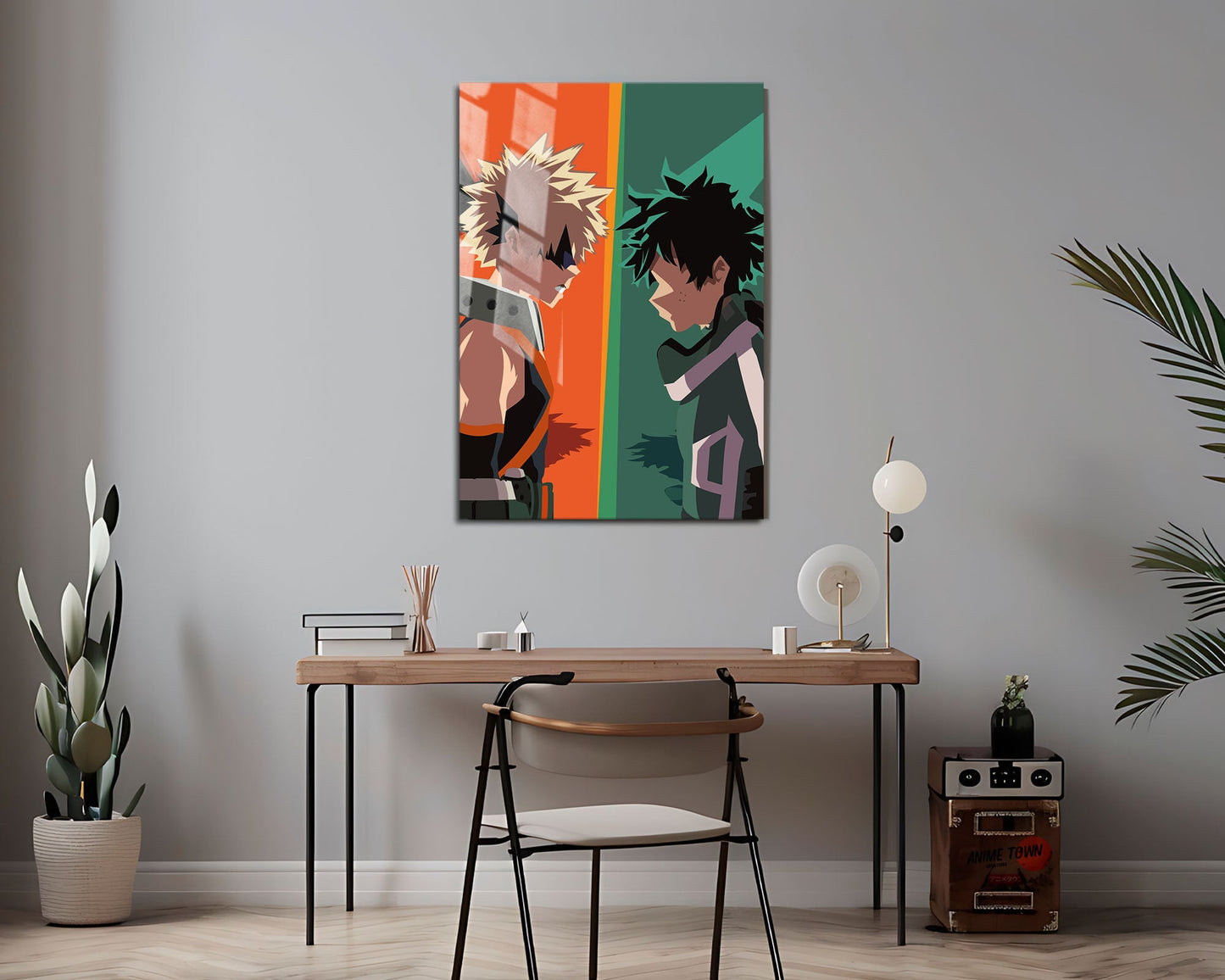 Anime Town Creations Metal Poster My Hero Academia Izuku Midoriya vs Katsuki Bakugo 24" x 36" Home Goods - Anime My Hero Academia Metal Poster