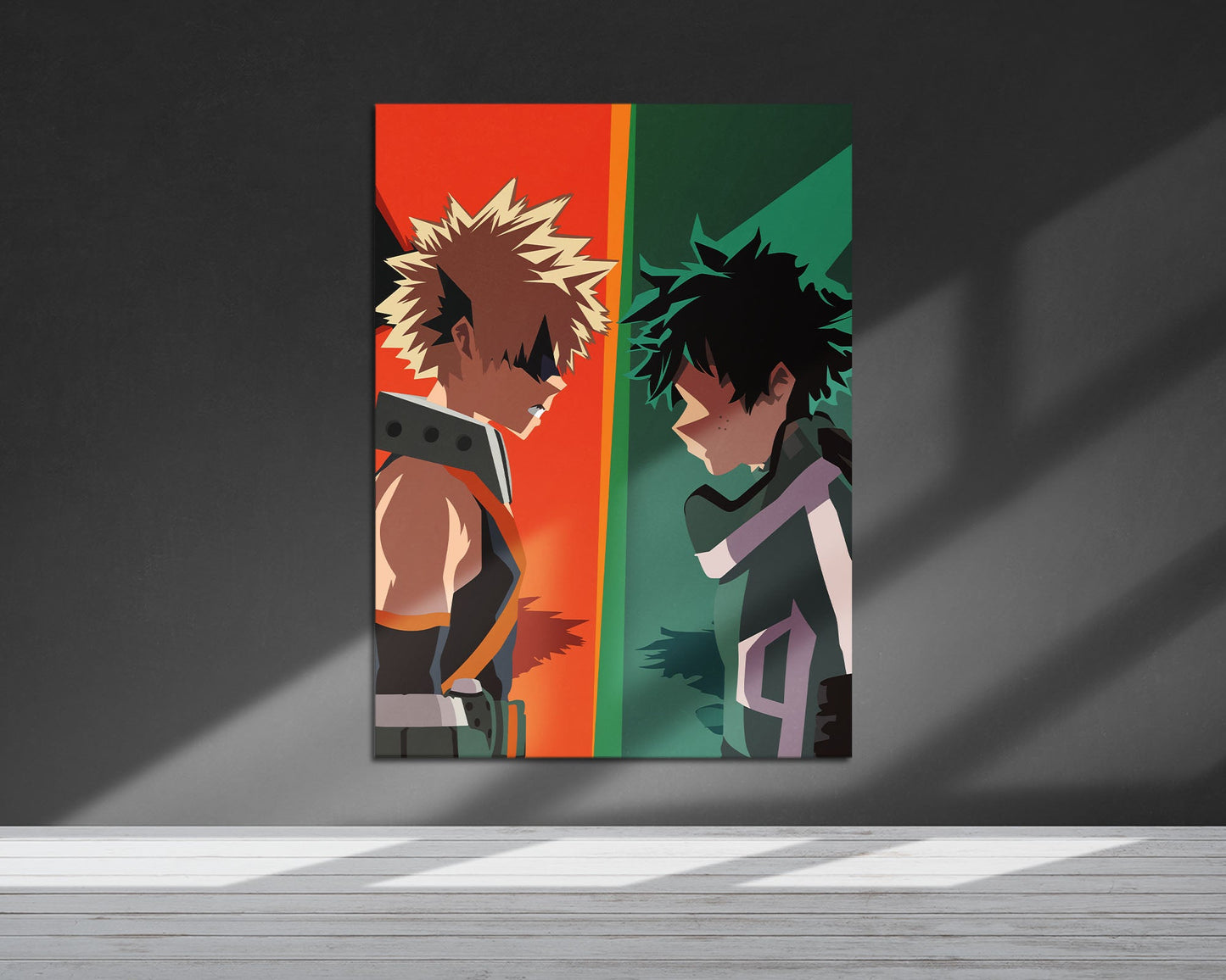 Anime Town Creations Metal Poster My Hero Academia Izuku Midoriya vs Katsuki Bakugo 5" x 7" Home Goods - Anime My Hero Academia Metal Poster