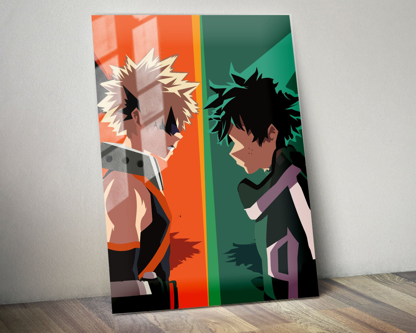 Anime Town Creations Metal Poster My Hero Academia Izuku Midoriya vs Katsuki Bakugo 5" x 7" Home Goods - Anime My Hero Academia Metal Poster