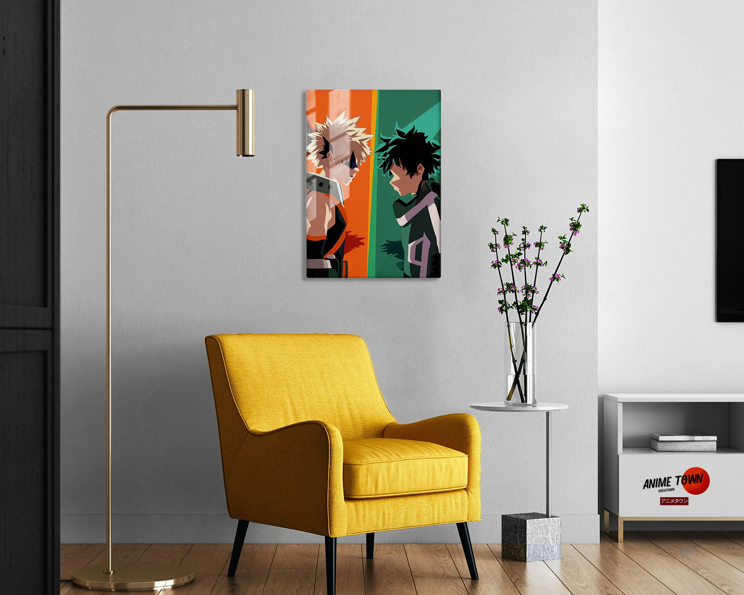 Anime Town Creations Metal Poster My Hero Academia Izuku Midoriya vs Katsuki Bakugo 5" x 7" Home Goods - Anime My Hero Academia Metal Poster
