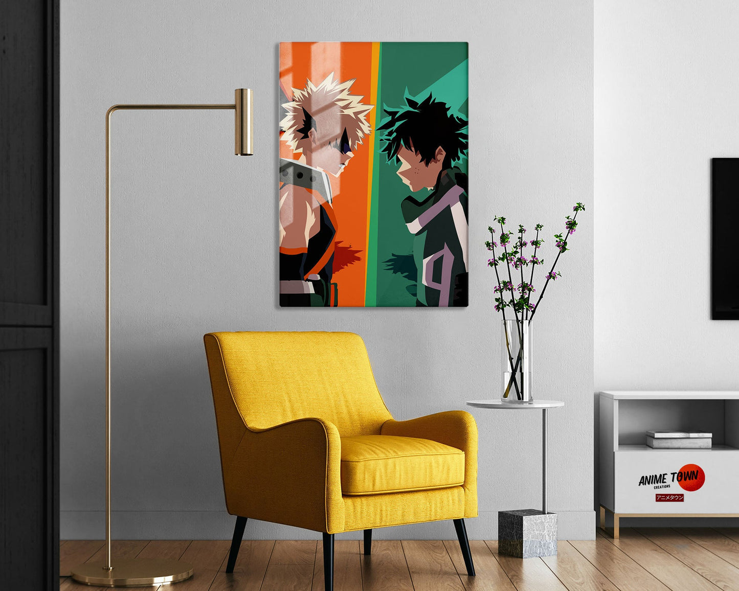 Anime Town Creations Metal Poster My Hero Academia Izuku Midoriya vs Katsuki Bakugo 5" x 7" Home Goods - Anime My Hero Academia Metal Poster