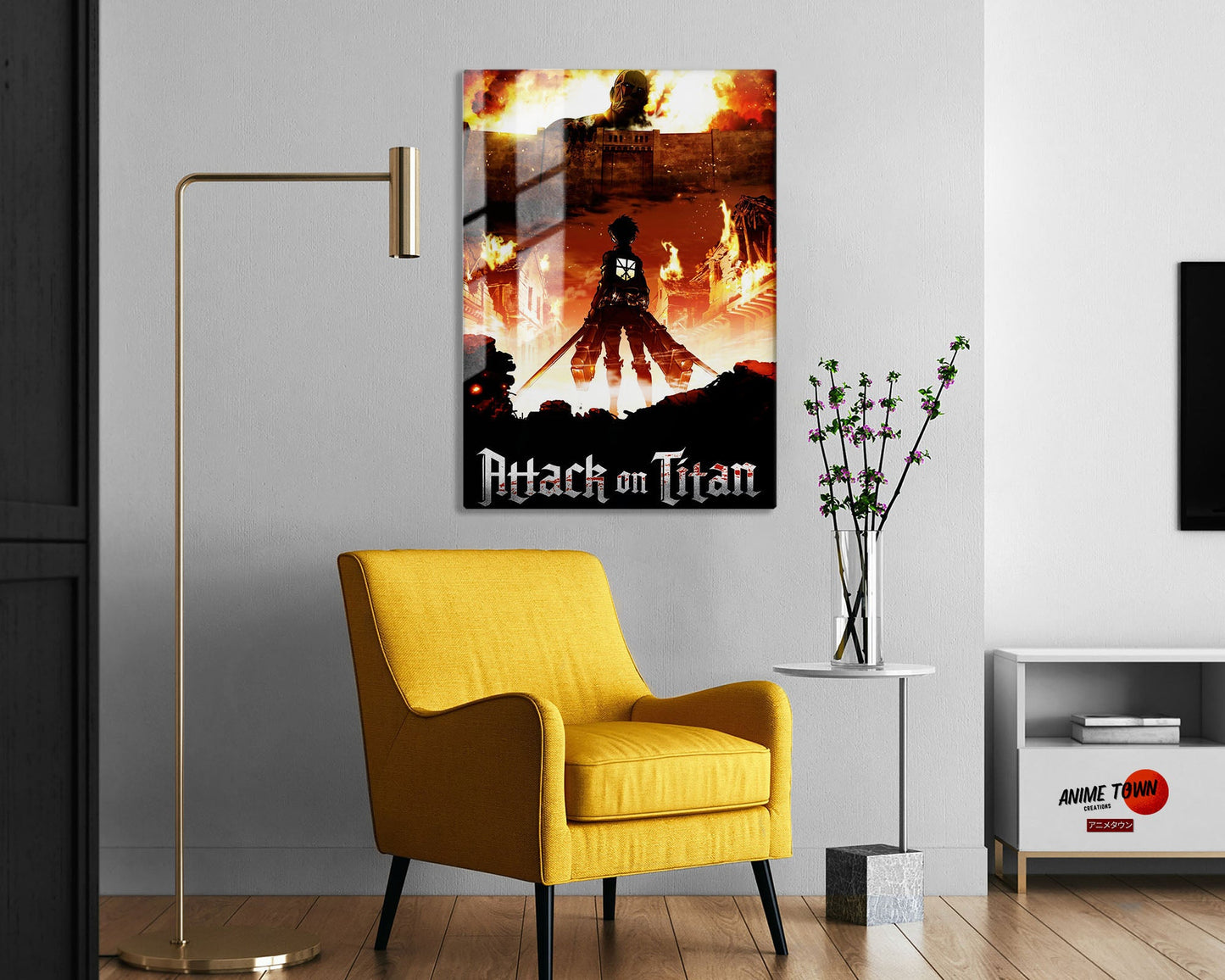 Anime Town Creations Metal Poster Attack on Titan Wall 5" x 7" Home Goods - Anime Attack on Titan Metal Poster