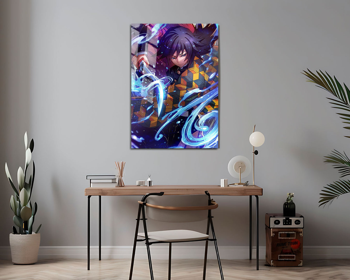 Anime Town Creations Metal Poster Demon Slayer Giyu Tomioka Water Breathing 24" x 36" Home Goods - Anime Demon Slayer Metal Poster