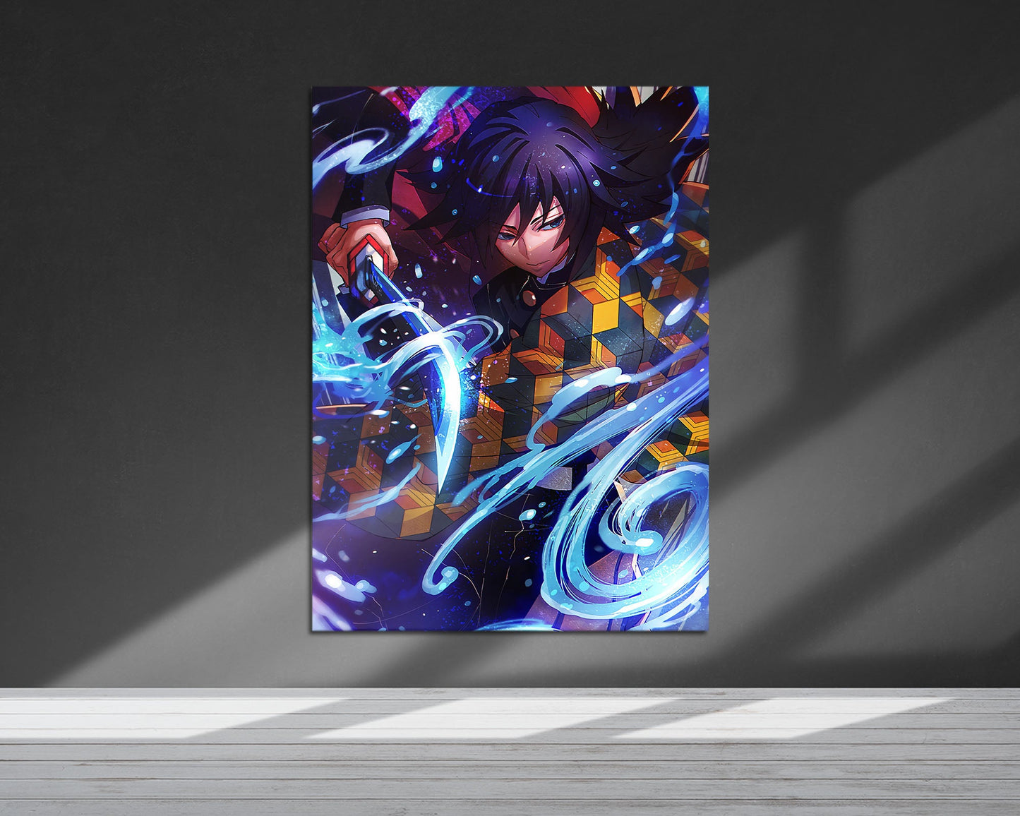Anime Town Creations Metal Poster Demon Slayer Giyu Tomioka Water Breathing 5" x 7" Home Goods - Anime Demon Slayer Metal Poster