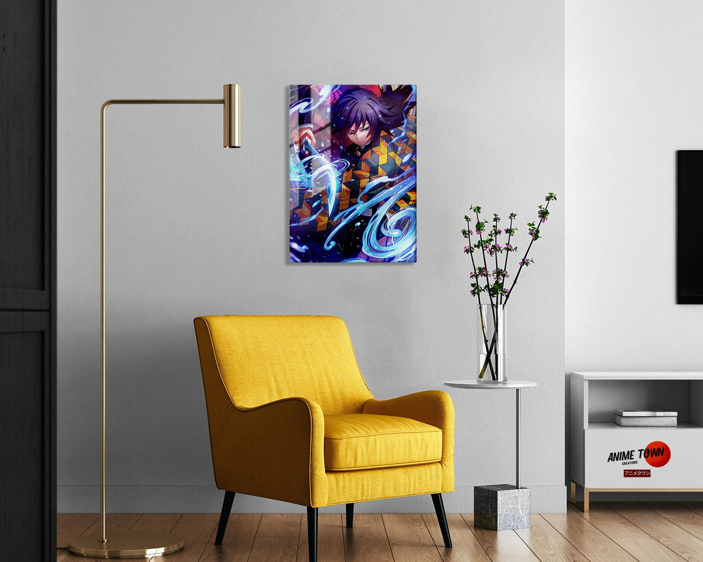 Anime Town Creations Metal Poster Demon Slayer Giyu Tomioka Water Breathing 11" x 17" Home Goods - Anime Demon Slayer Metal Poster