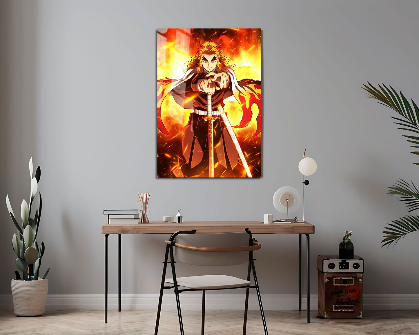 Anime Town Creations Metal Poster Demon Slayer Rengoku Flame Breathing 24" x 36" Home Goods - Anime Demon Slayer Metal Poster
