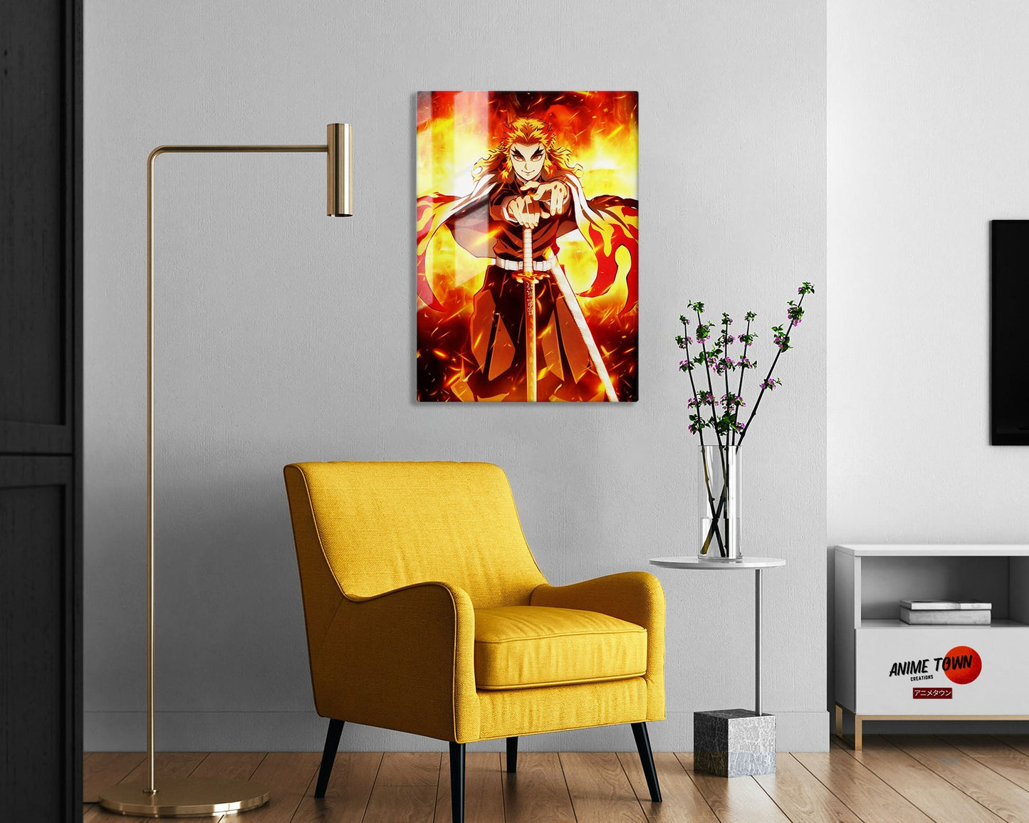 Demon Slayer Rengoku Flame Breathing Metal Poster