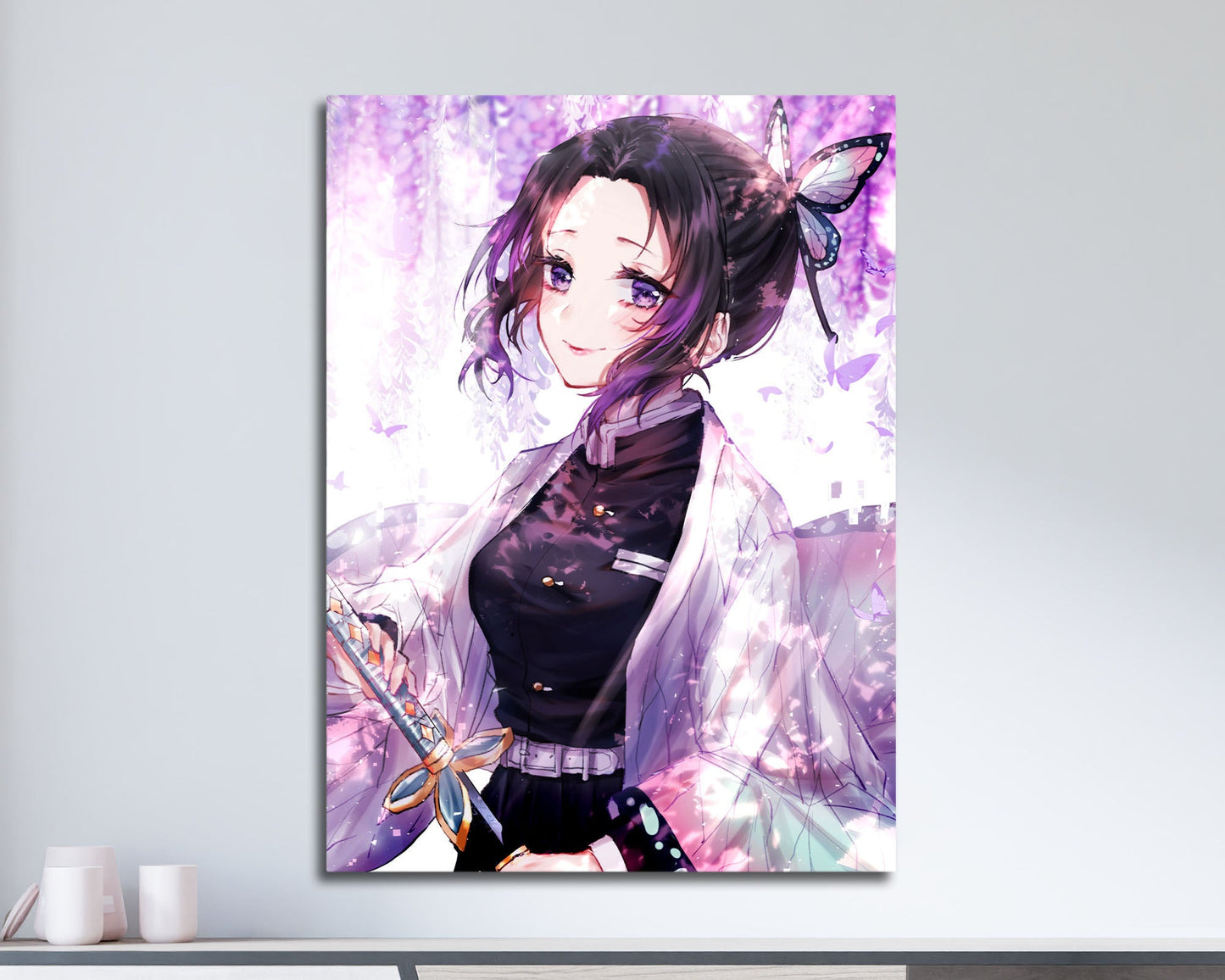 Anime Town Creations Metal Poster Demon Slayer Shinobu Kocho Insect Breathing 11" x 17" Home Goods - Anime Demon Slayer Metal Poster