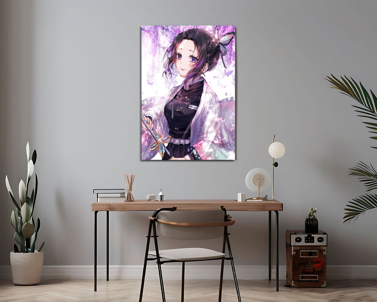 Anime Town Creations Metal Poster Demon Slayer Shinobu Kocho Insect Breathing 24" x 36" Home Goods - Anime Demon Slayer Metal Poster