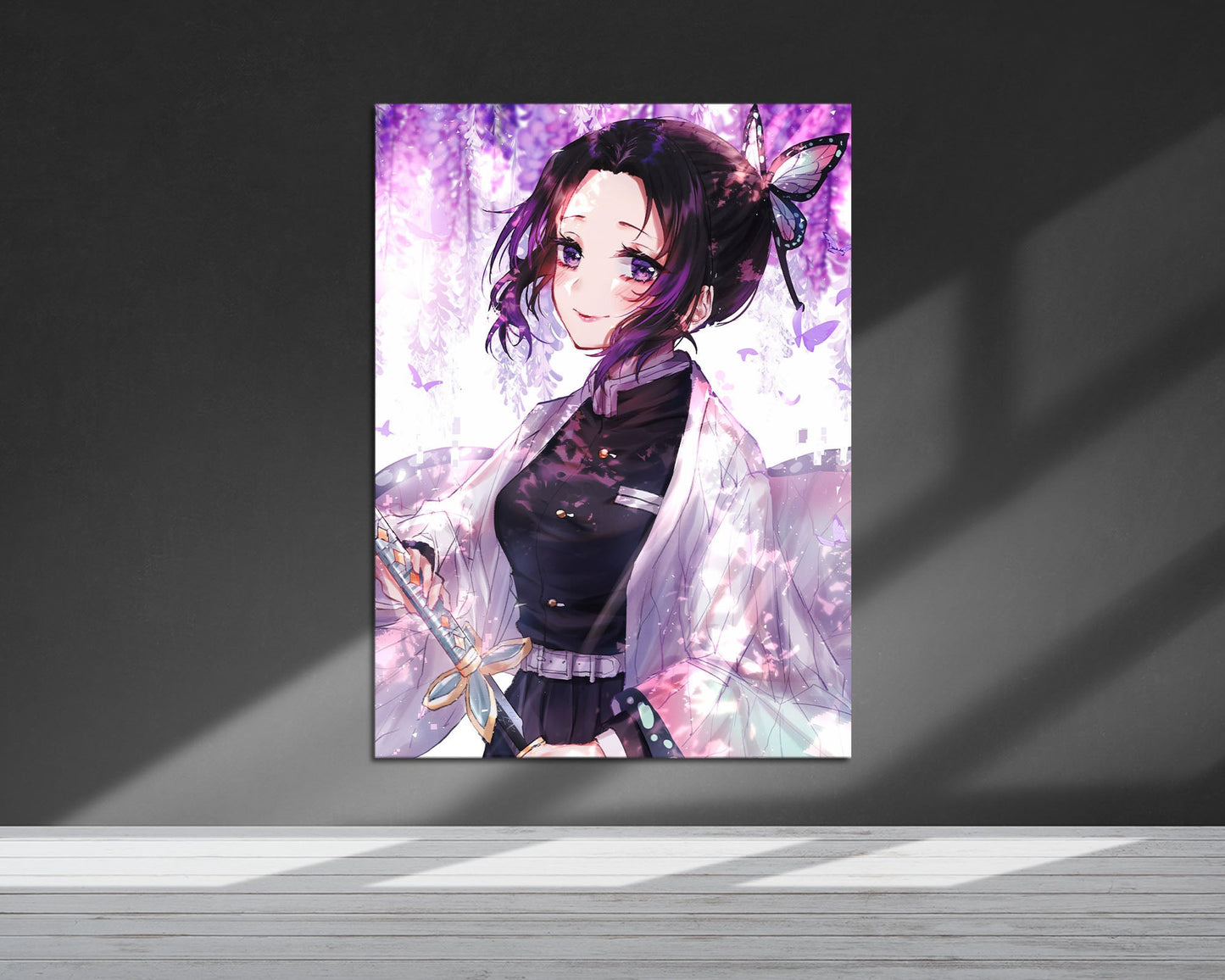Anime Town Creations Metal Poster Demon Slayer Shinobu Kocho Insect Breathing 5" x 7" Home Goods - Anime Demon Slayer Metal Poster
