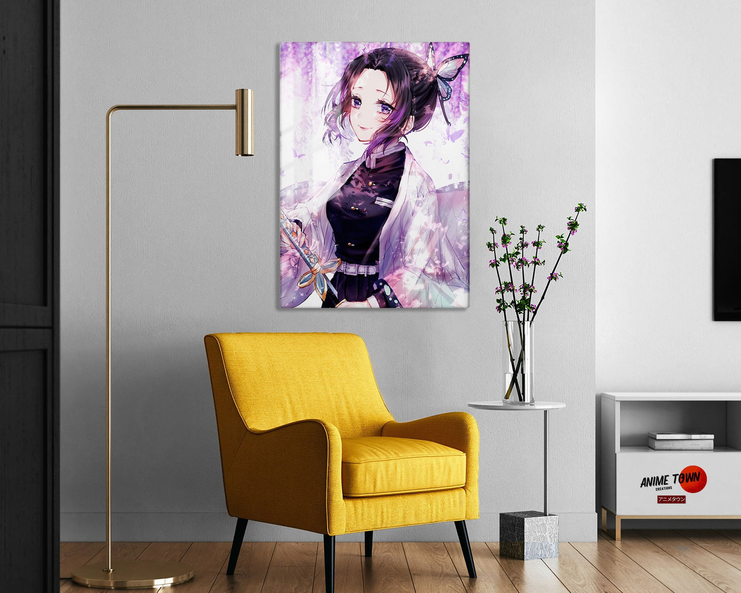 Anime Town Creations Metal Poster Demon Slayer Shinobu Kocho Insect Breathing 5" x 7" Home Goods - Anime Demon Slayer Metal Poster