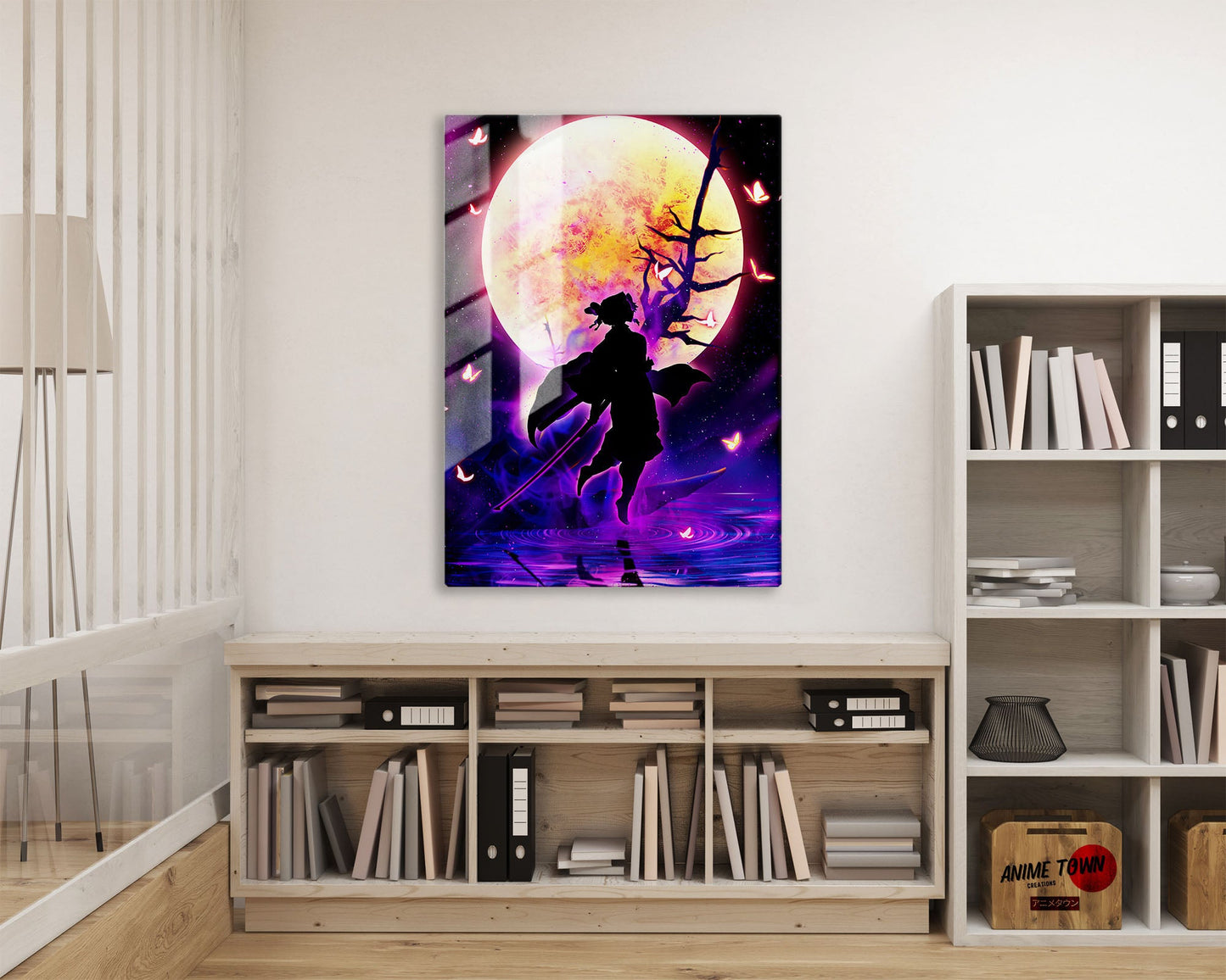 Anime Town Creations Metal Poster Demon Slayer Shionbu Kocho Moonlight 16" x 24" Home Goods - Anime Demon Slayer Metal Poster