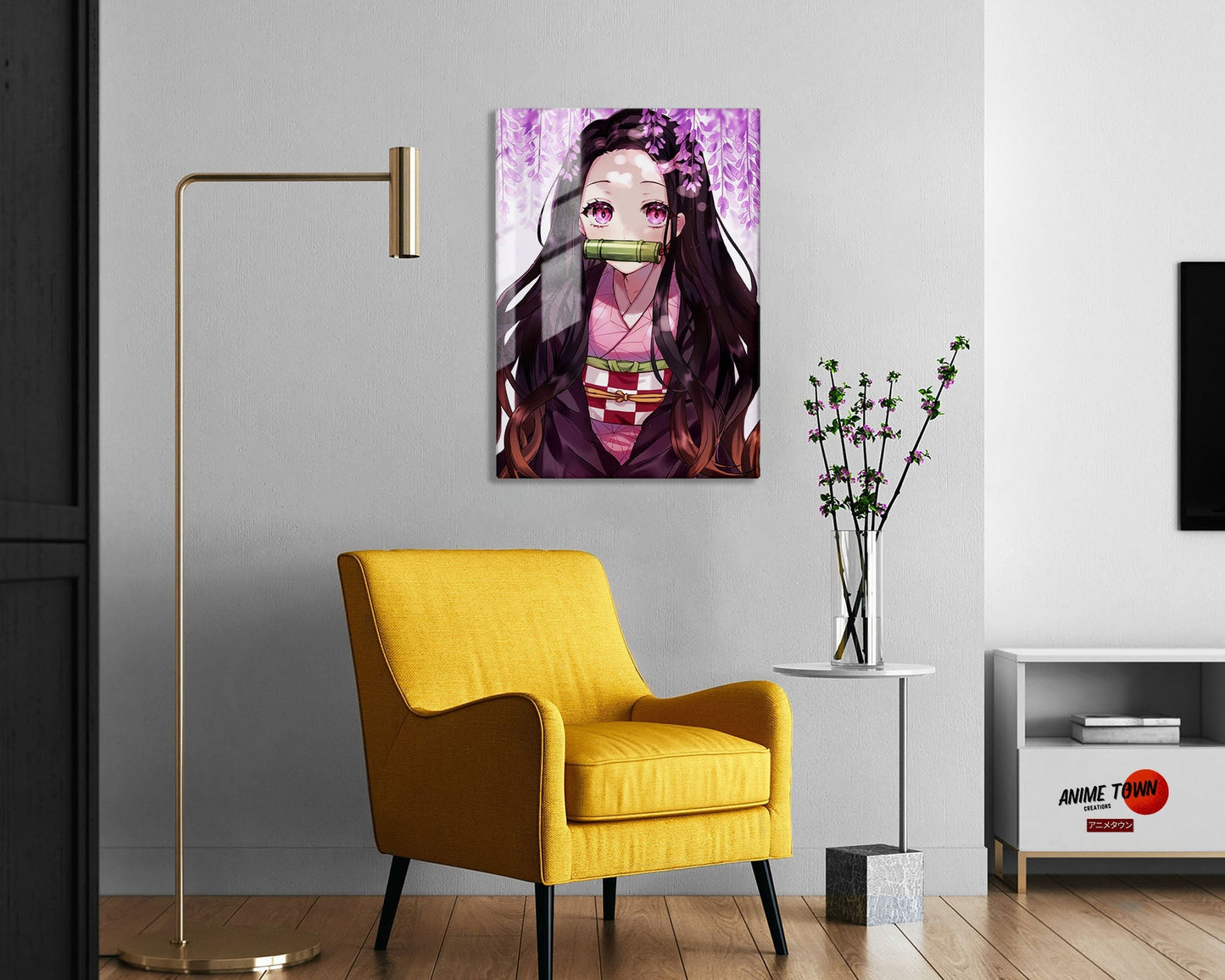 Demon Slayer Nezuko Cherry Blossom Pink Metal Poster