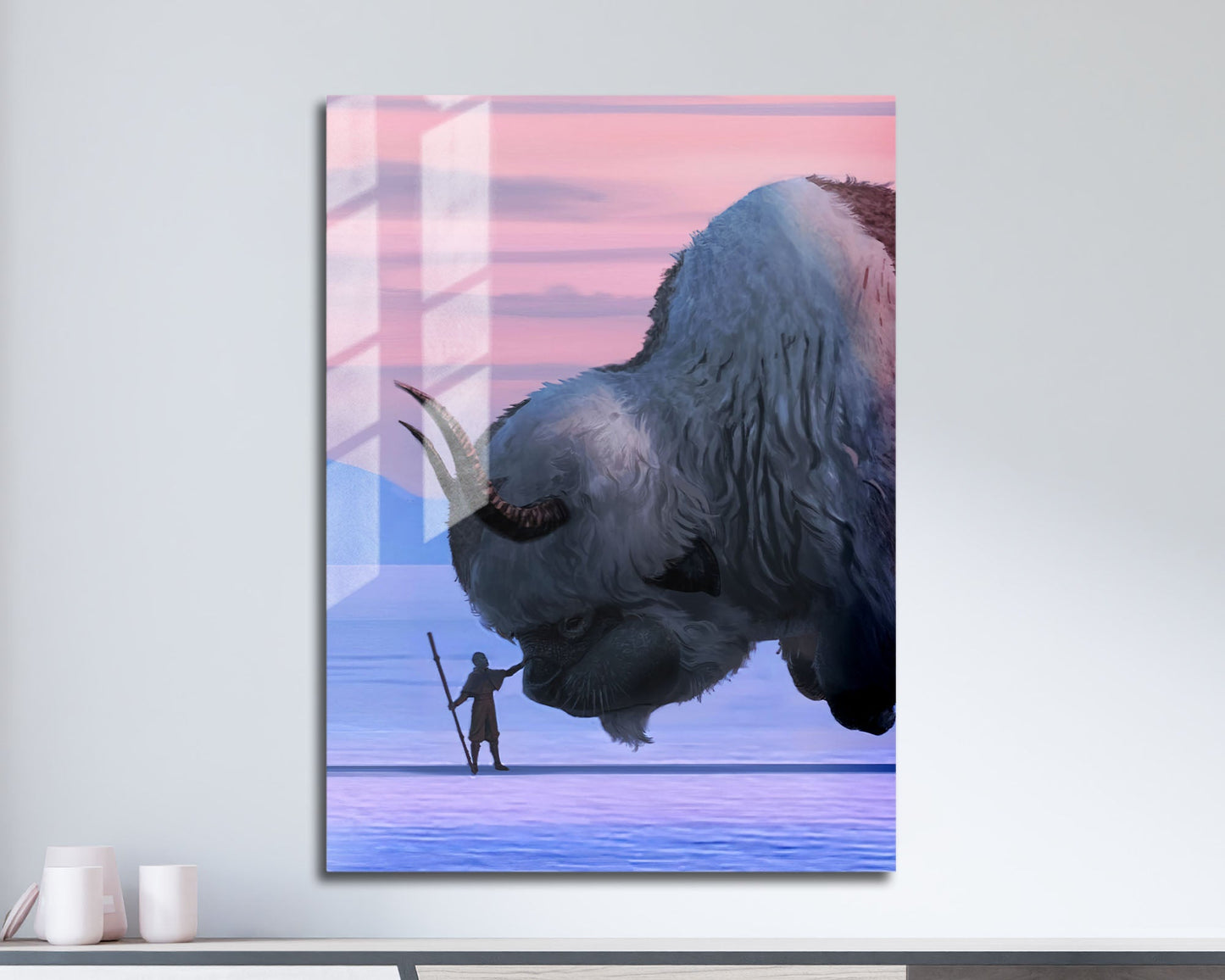 Anime Town Creations Metal Poster Avatar Aang and Appa 11" x 17" Home Goods - Anime Avatar Metal Poster