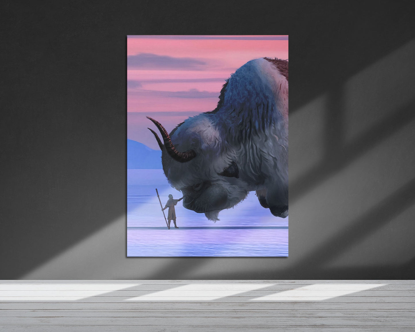 Anime Town Creations Metal Poster Avatar Aang and Appa 5" x 7" Home Goods - Anime Avatar Metal Poster