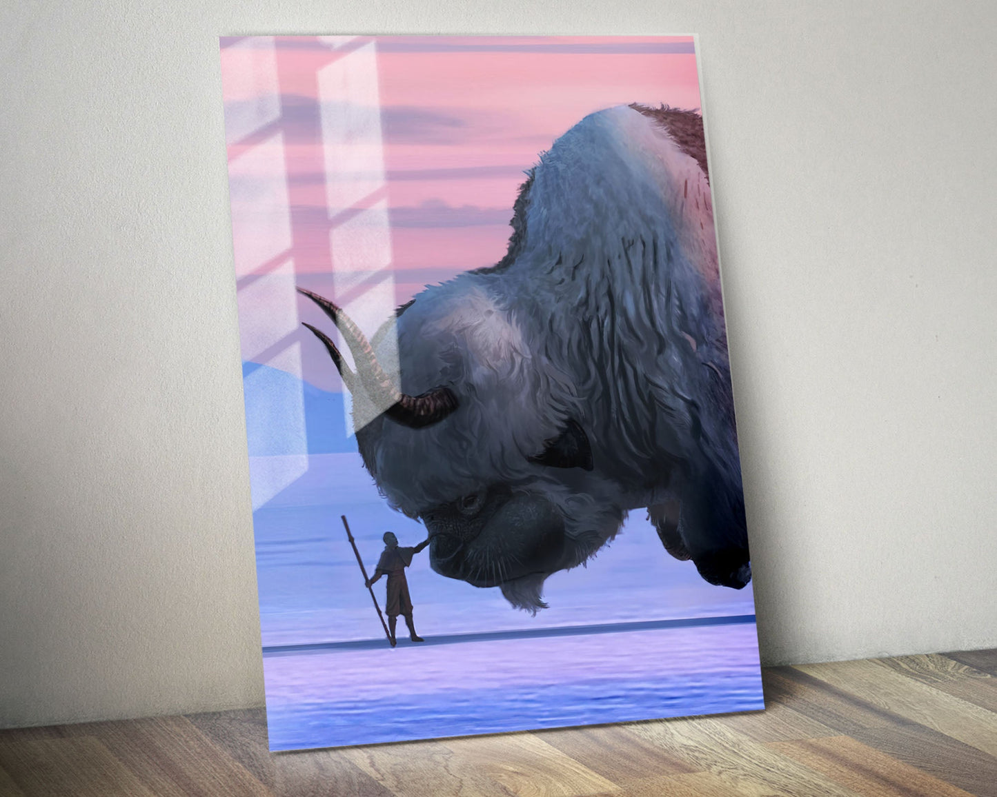 Anime Town Creations Metal Poster Avatar Aang and Appa 5" x 7" Home Goods - Anime Avatar Metal Poster