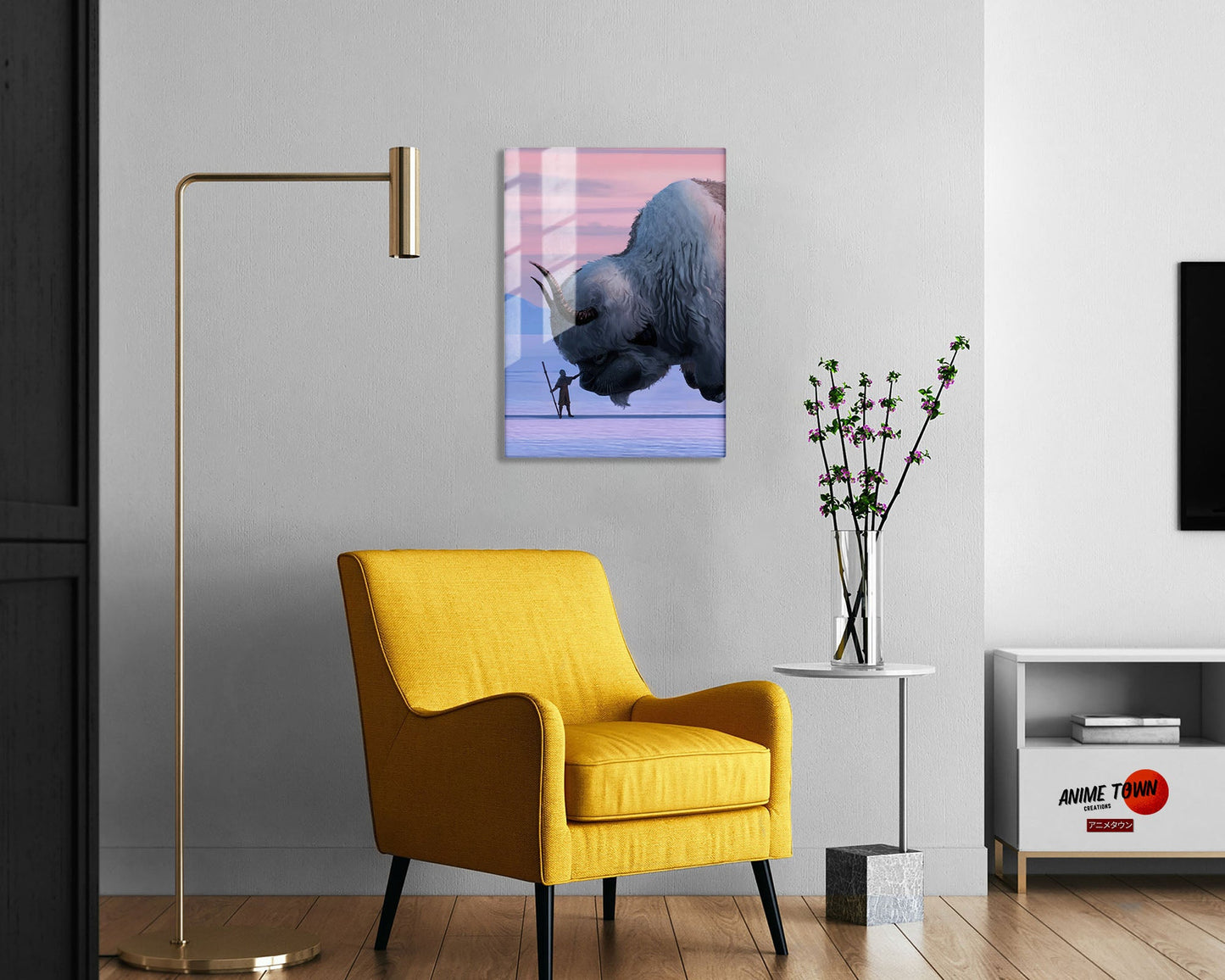 Anime Town Creations Metal Poster Avatar Aang and Appa 5" x 7" Home Goods - Anime Avatar Metal Poster