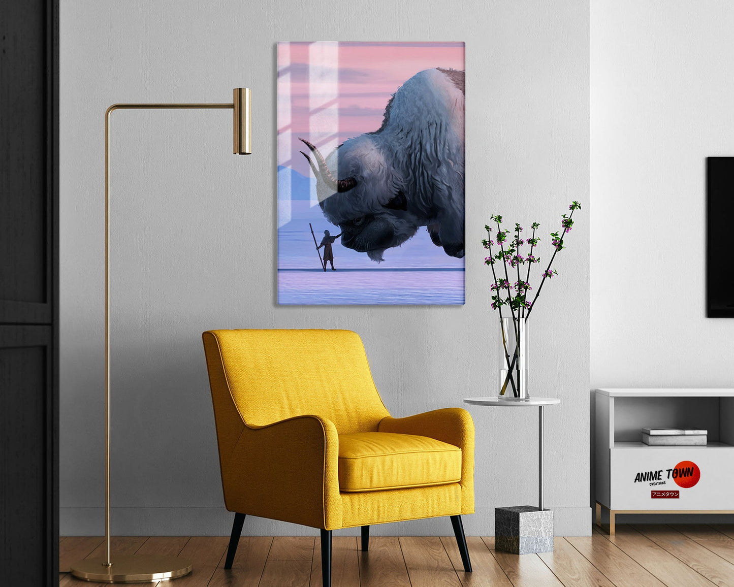 Anime Town Creations Metal Poster Avatar Aang and Appa 5" x 7" Home Goods - Anime Avatar Metal Poster