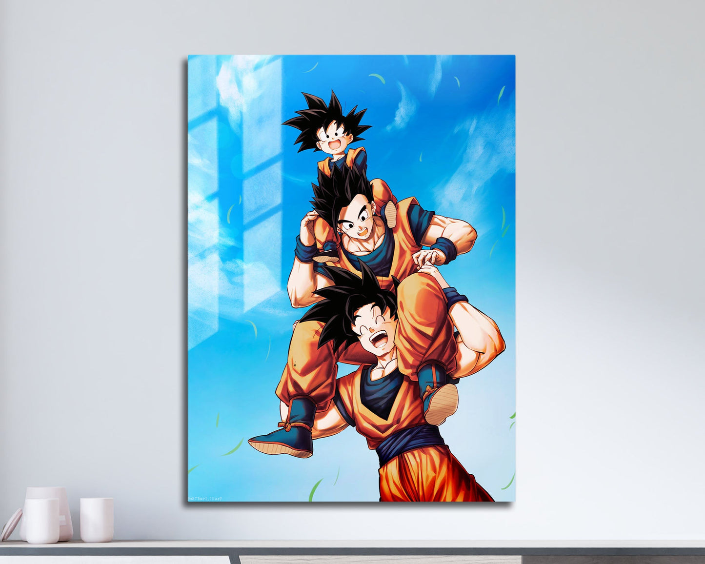 Anime Town Creations Metal Poster Dragon Ball Goku, Gohan and Goten 11" x 17" Home Goods - Anime Dragon Ball Metal Poster