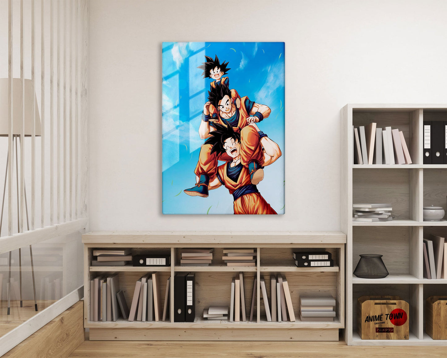 Anime Town Creations Metal Poster Dragon Ball Goku, Gohan and Goten 16" x 24" Home Goods - Anime Dragon Ball Metal Poster