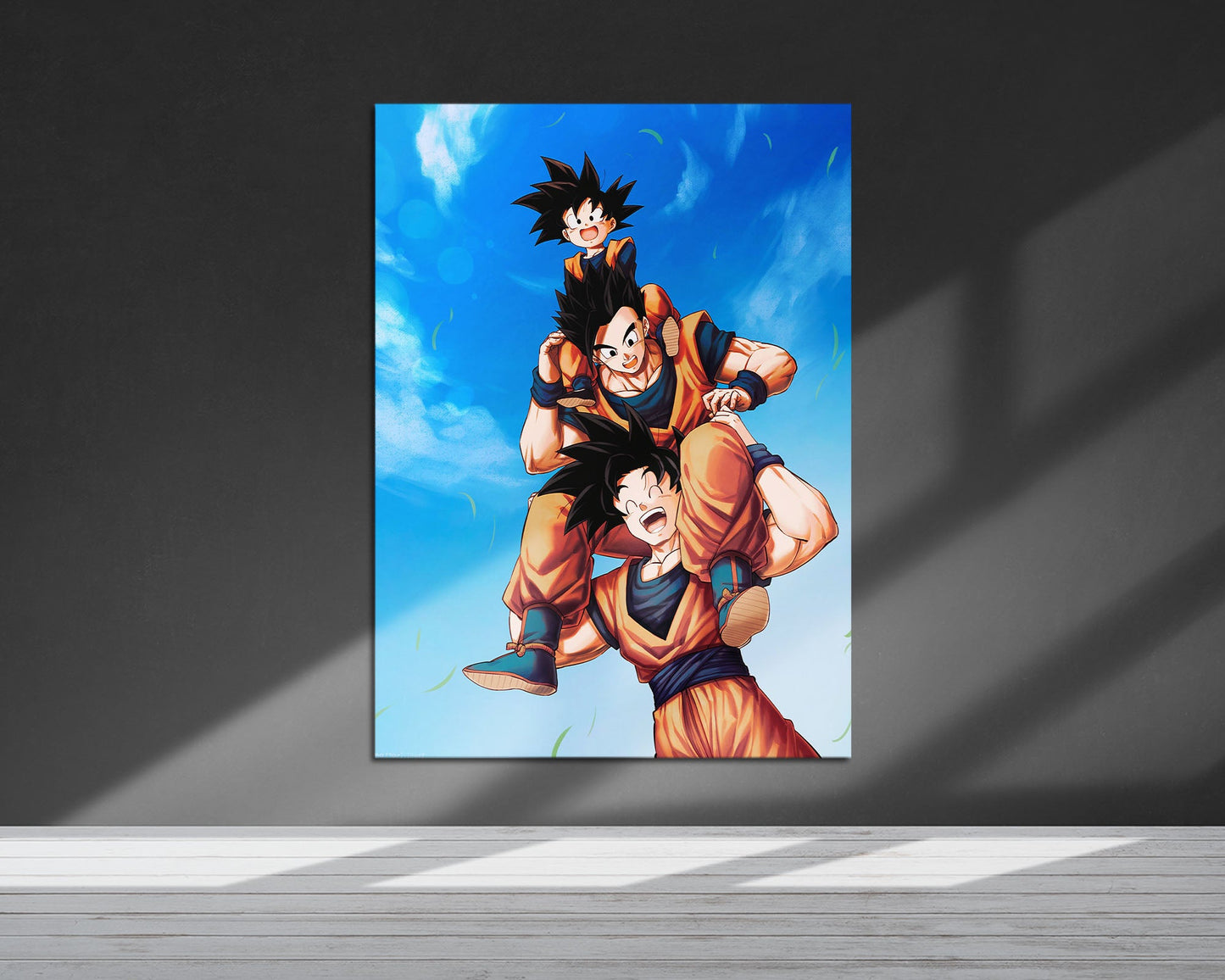Anime Town Creations Metal Poster Dragon Ball Goku, Gohan and Goten 5" x 7" Home Goods - Anime Dragon Ball Metal Poster