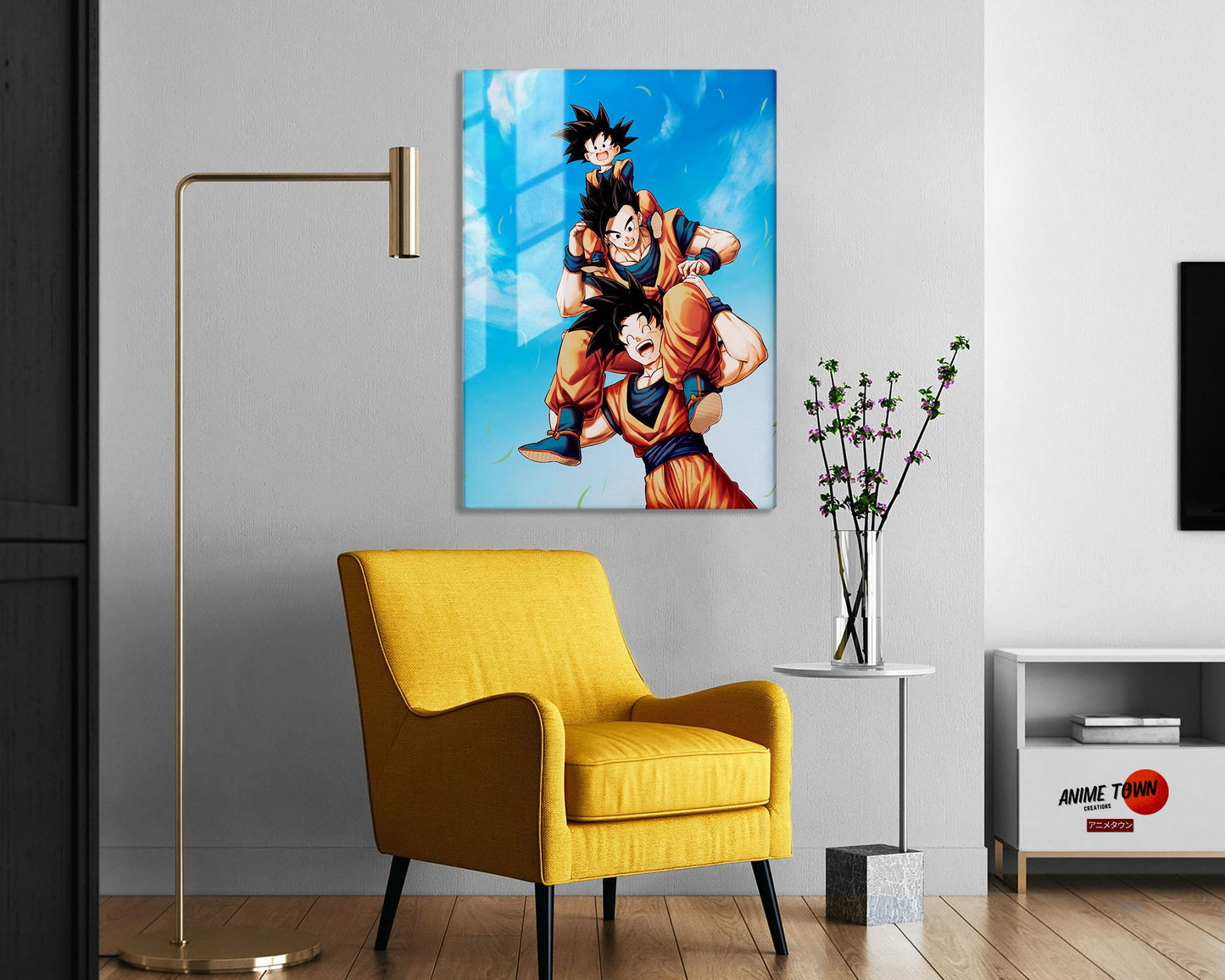 Anime Town Creations Metal Poster Dragon Ball Goku, Gohan and Goten 5" x 7" Home Goods - Anime Dragon Ball Metal Poster